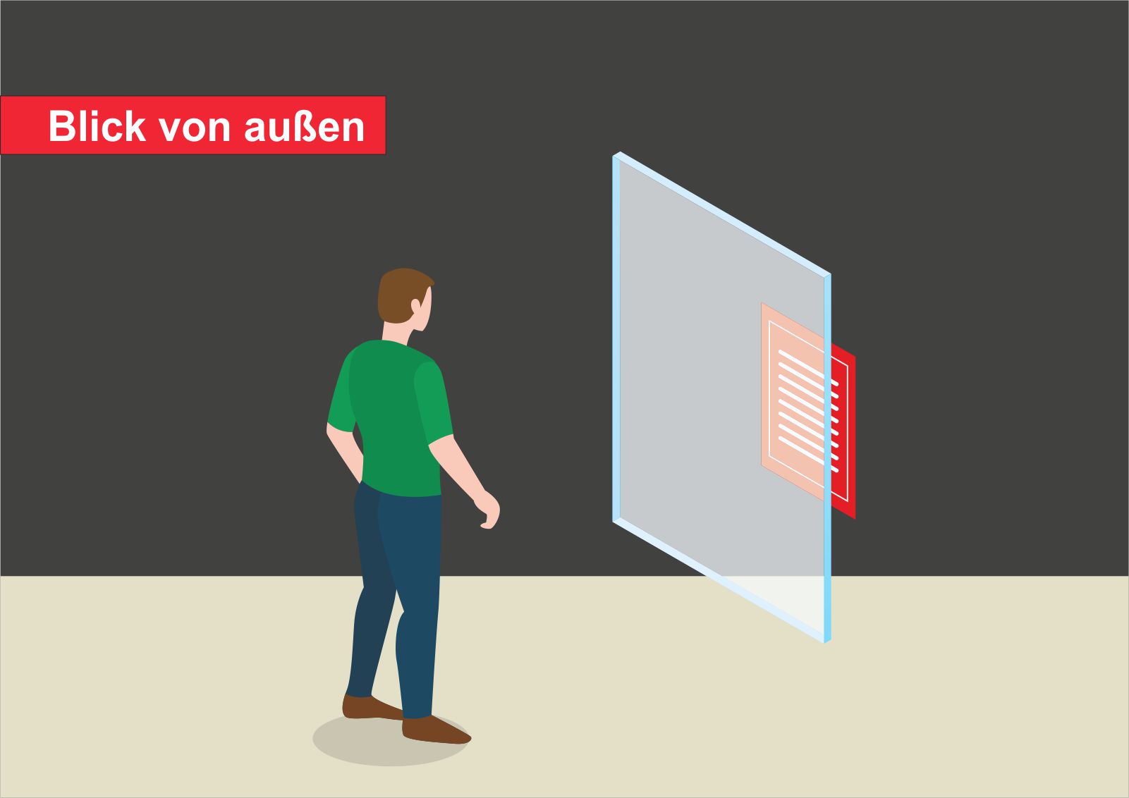 zu verpachten Aufkleber innenklebend mit Wunschtext hochkant