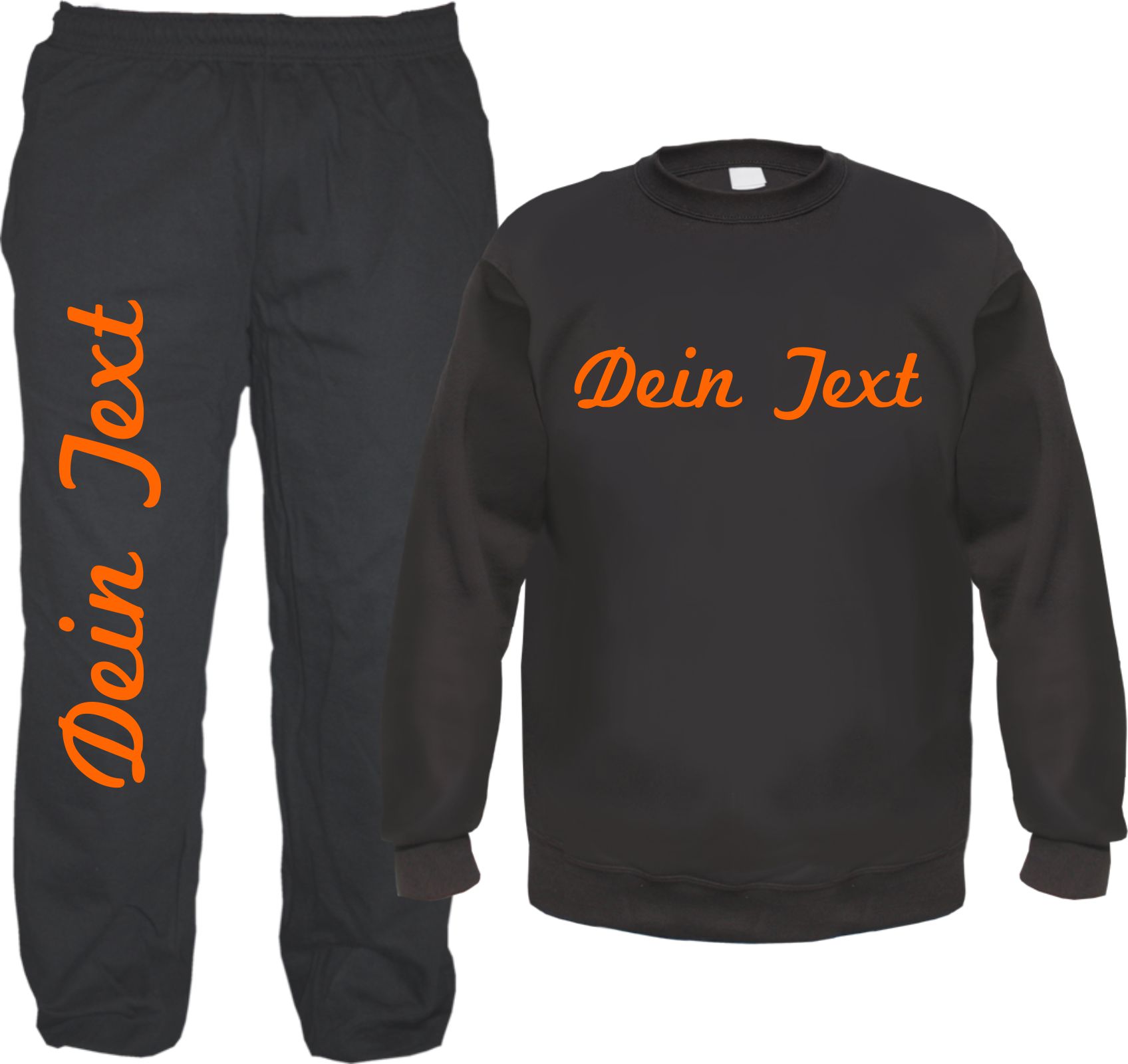 Individueller Jogginganzug - Schreibschrift - mit Rundhals-Sweatshirt