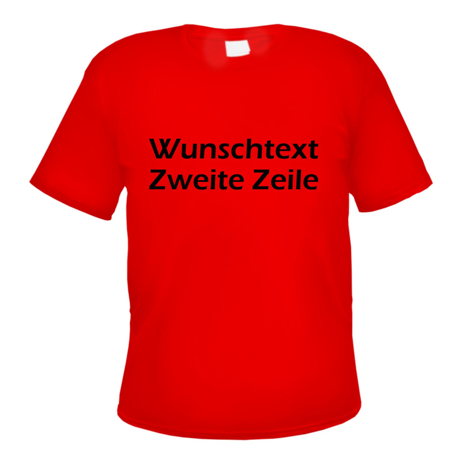 Herren T-Shirt Wunschtext mit Druck - Rot - Blockschrift