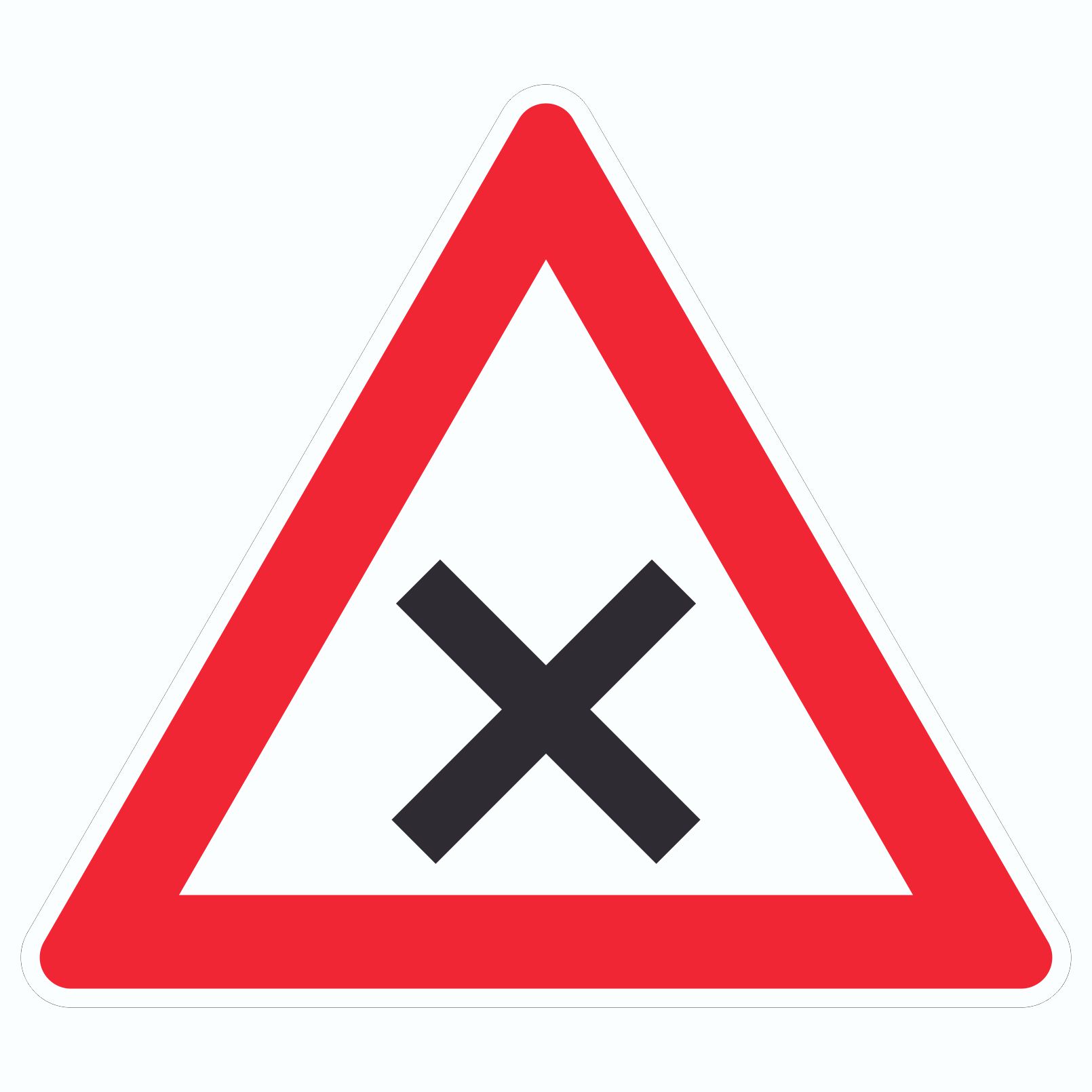 Aufkleber Dreieck Achtung Kreuzung Vorfahrt rechts Symbol