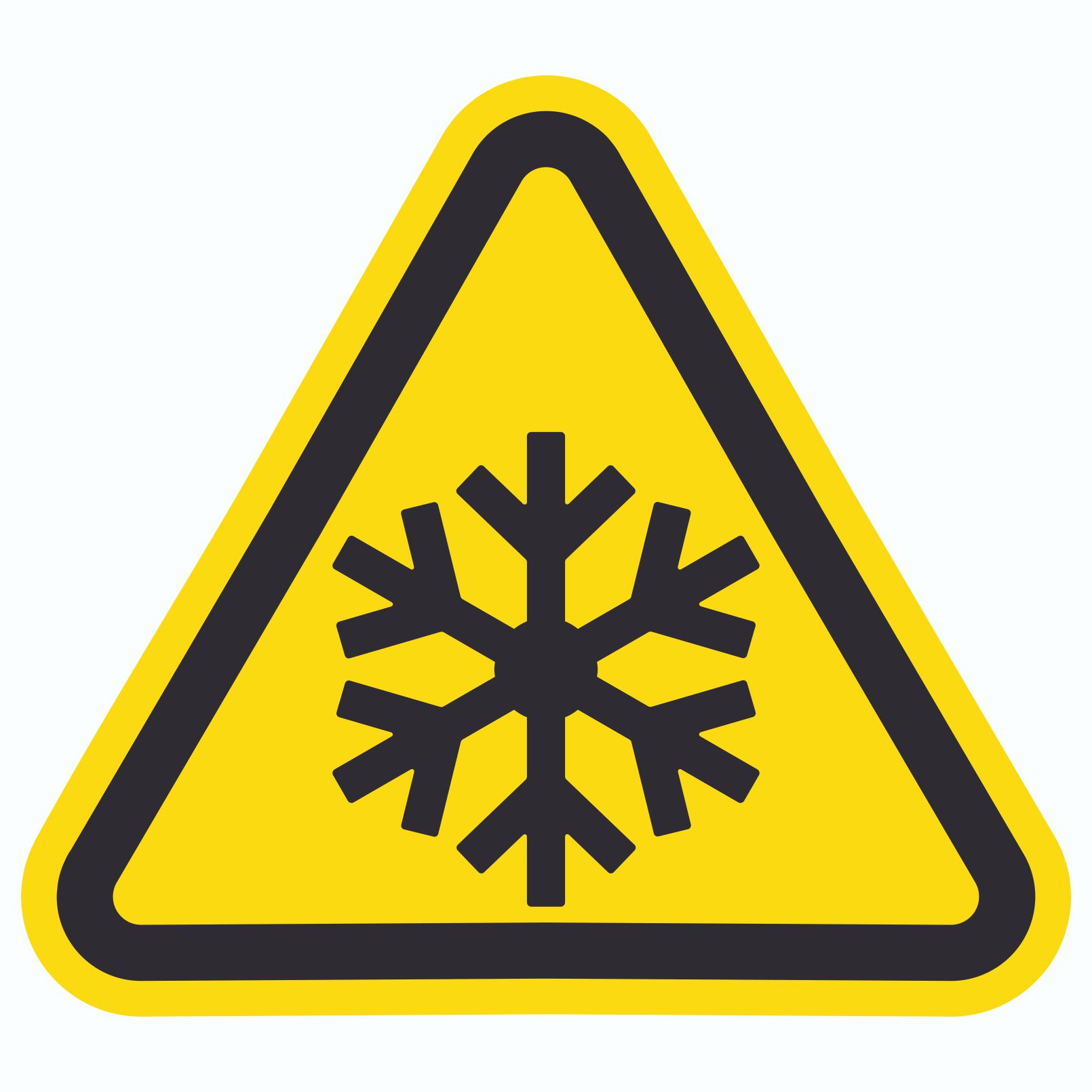Achtung Kälte Symbol Aufkleber Dreieck