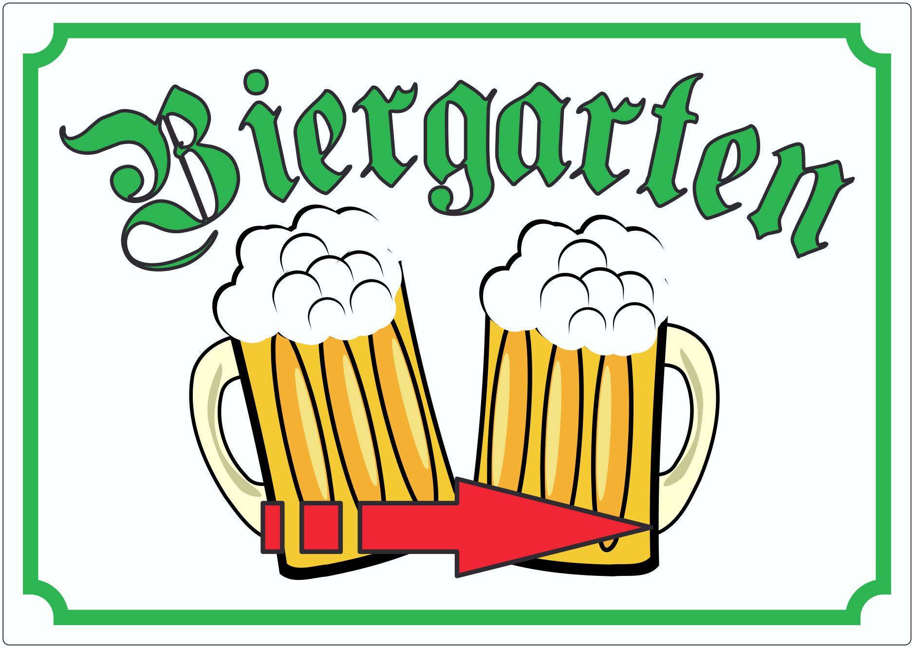 Biergarten rechts Aufkleber innenklebend
