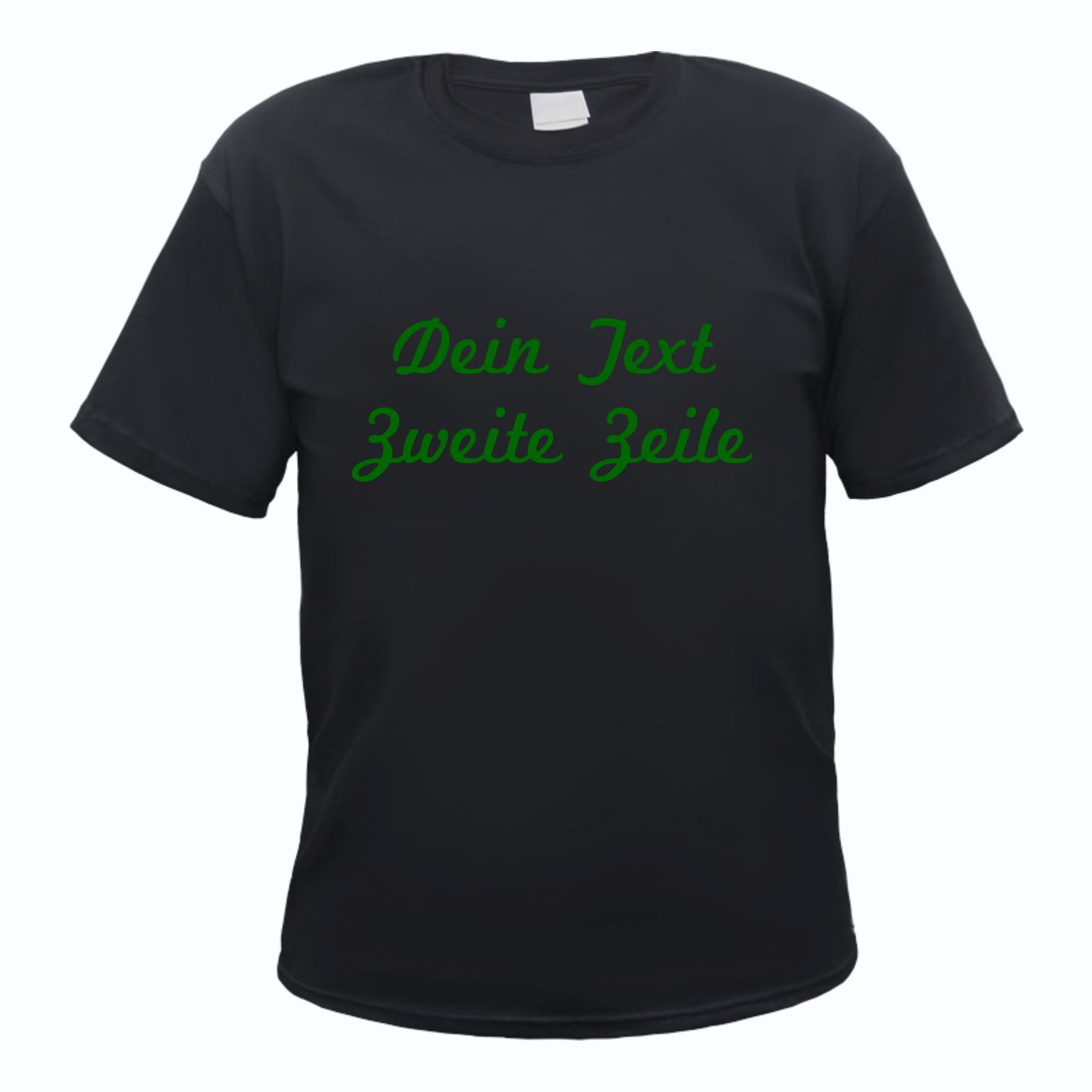 Herren T-Shirt Wunschtext mit Druck - Schwarz - Schreibschrift