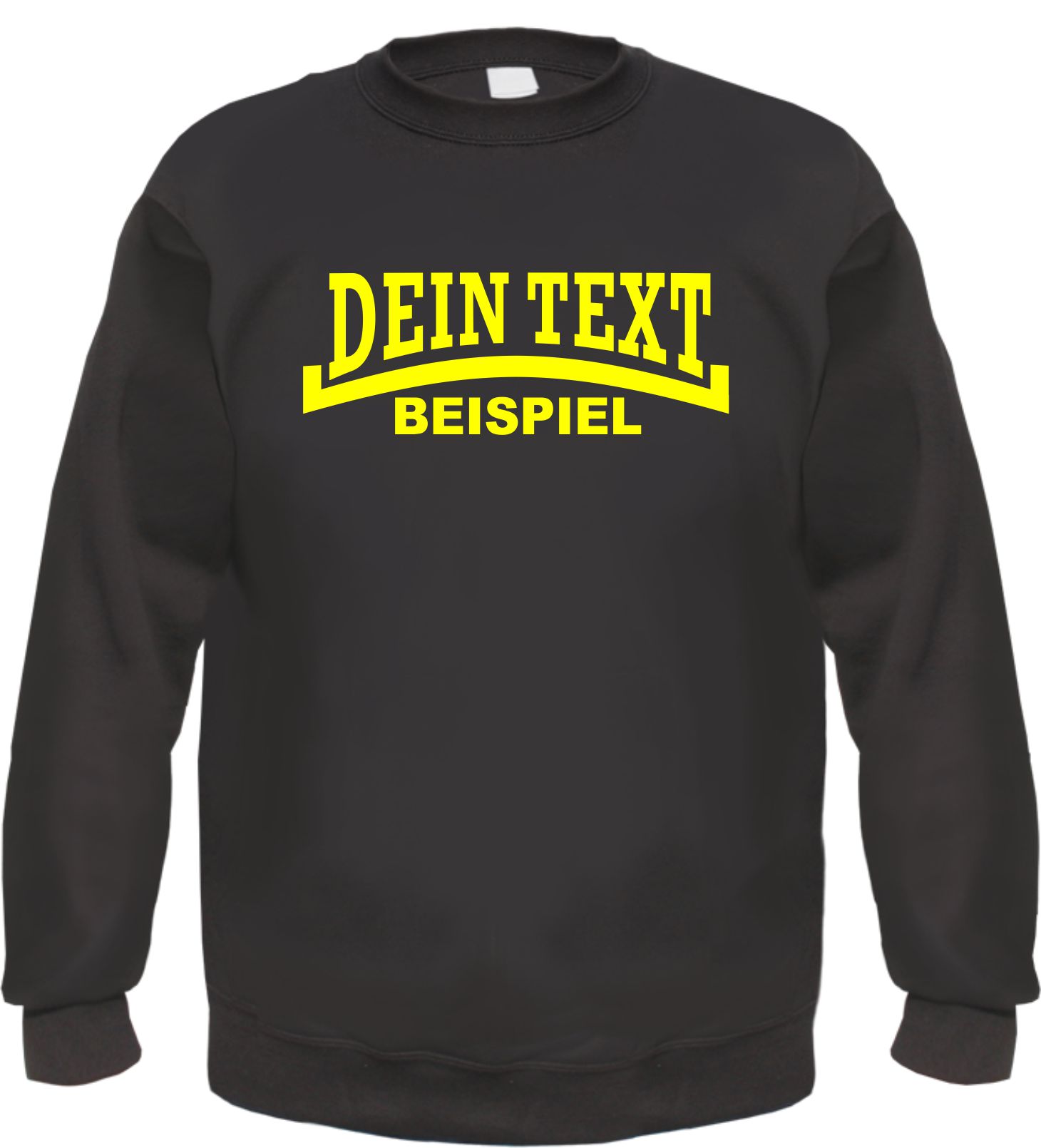 Individuelles Rundhals Sweatshirt NEON - Linie - Wunschtext Druck