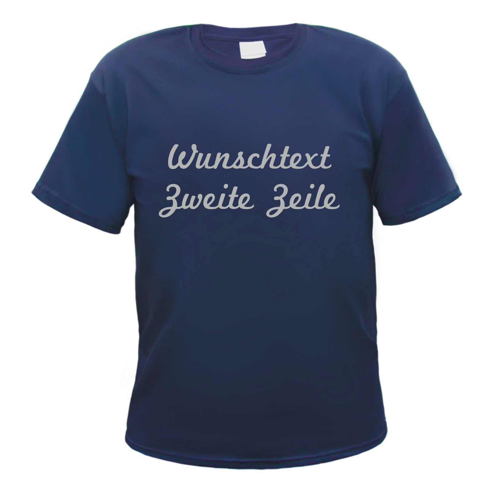 Herren T-Shirt Wunschtext mit Druck - Dunkelblau - Schreibschrift