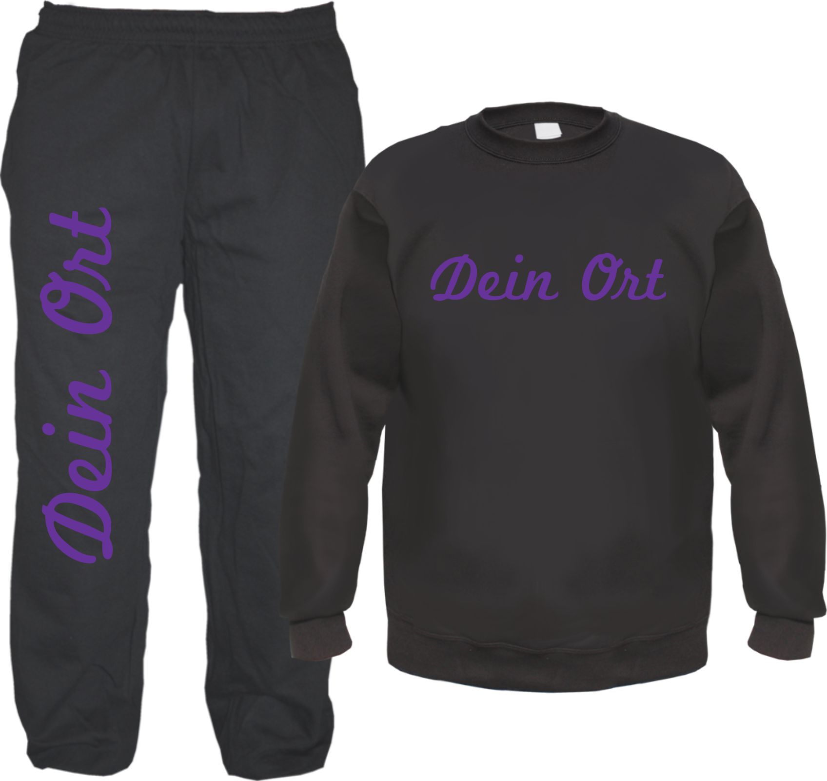 Individueller Jogginganzug - Schreibschrift - mit Rundhals-Sweatshirt