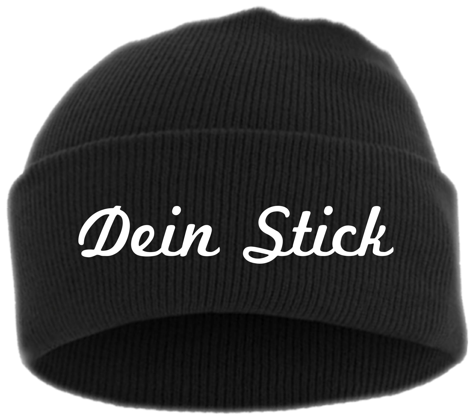 Umschlagmütze mit Wunschtext - Schreibschrift - bestickt - Mütze Strickmütze