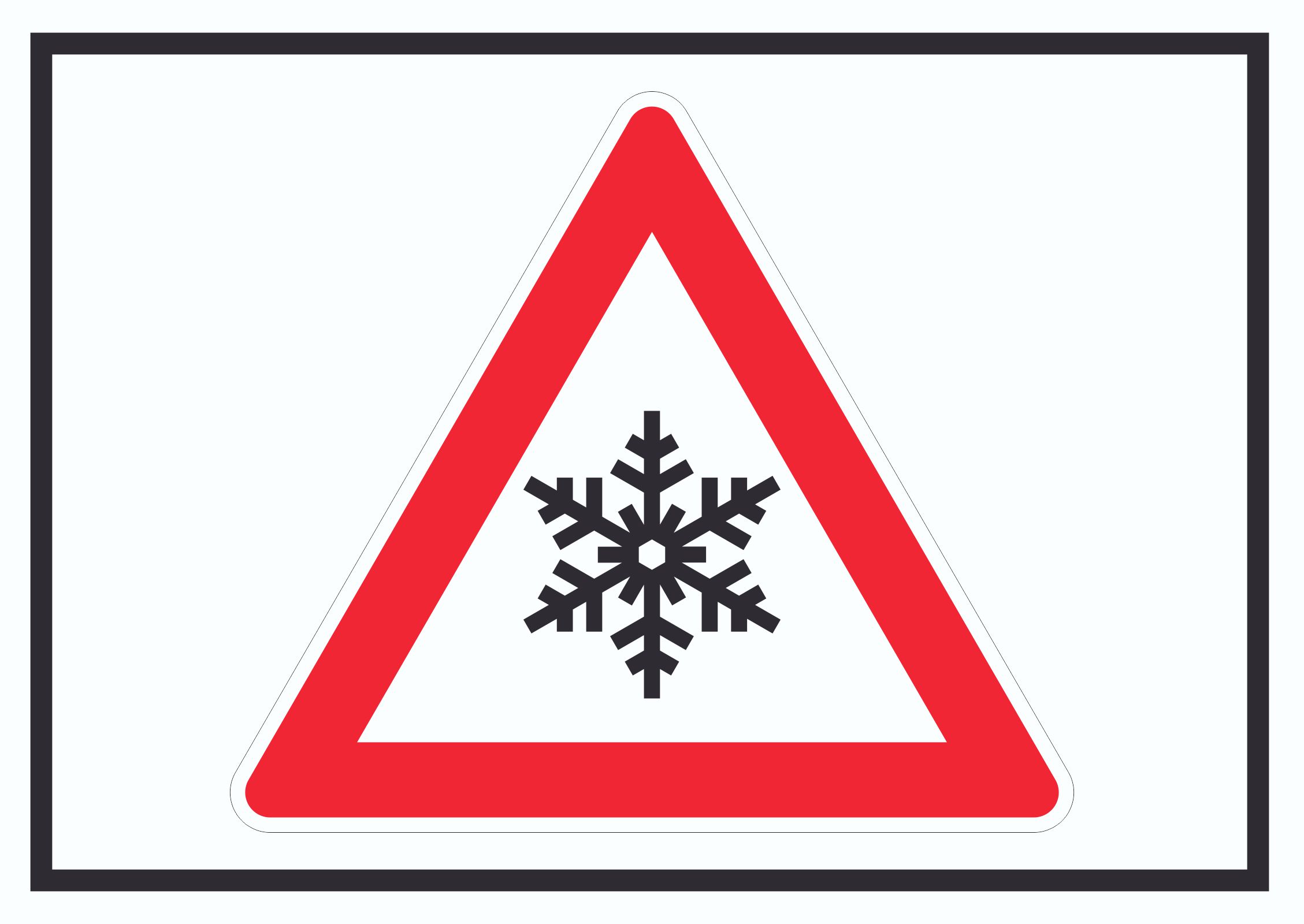 Achtung Frost Schnee Eis Symbol Schild