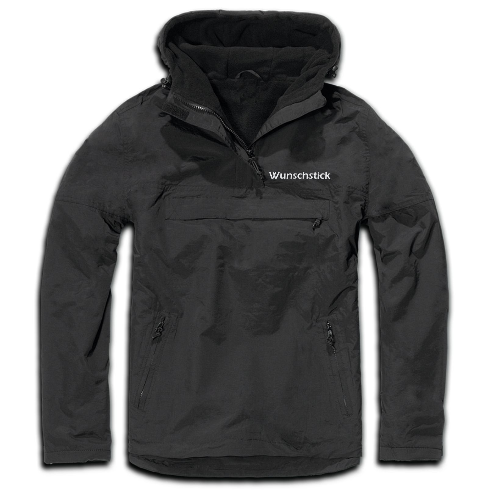 Windbreaker mit Wunschtext - Blockschrift - bestickt - Winterjacke Jacke Stickfarbe: Weiss