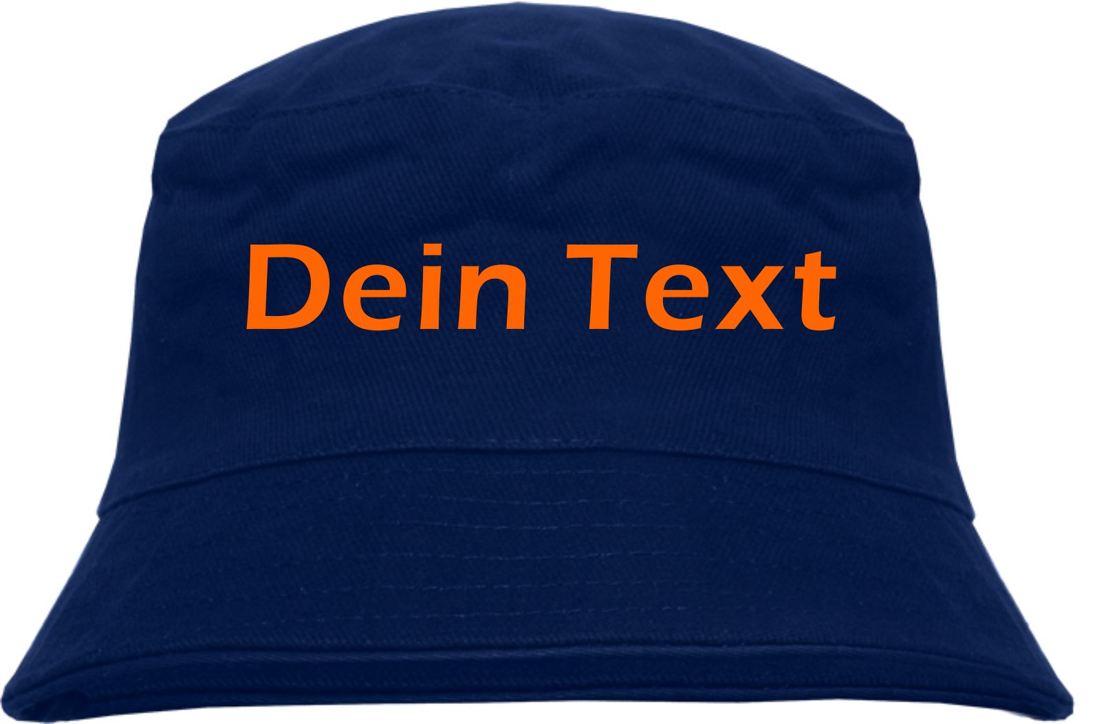 Individueller Fischerhut - dunkelblau - Blockschrift - Bucket Hat mit Wunschtext bedruckt