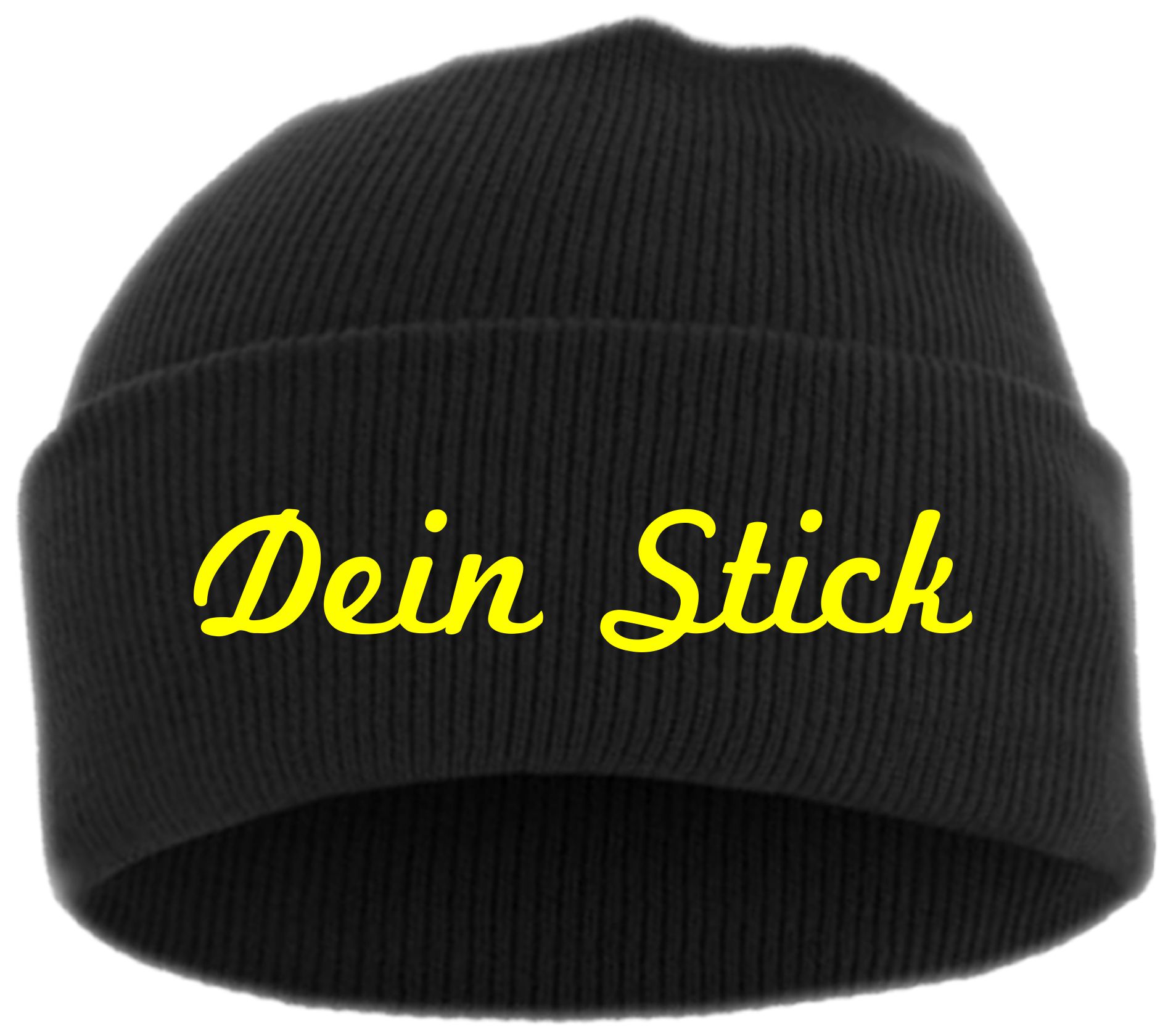 Umschlagmütze mit Wunschtext - Schreibschrift - bestickt - Mütze Strickmütze