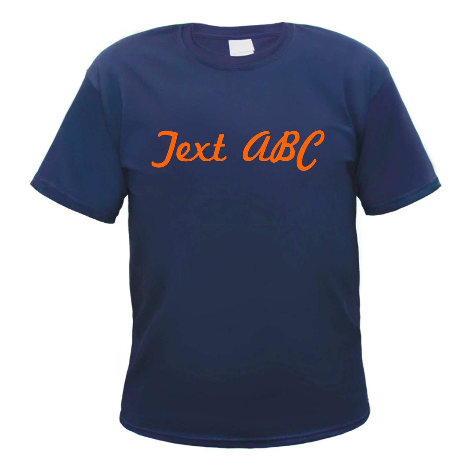 Herren T-Shirt Wunschtext mit Druck - Dunkelblau - Schreibschrift