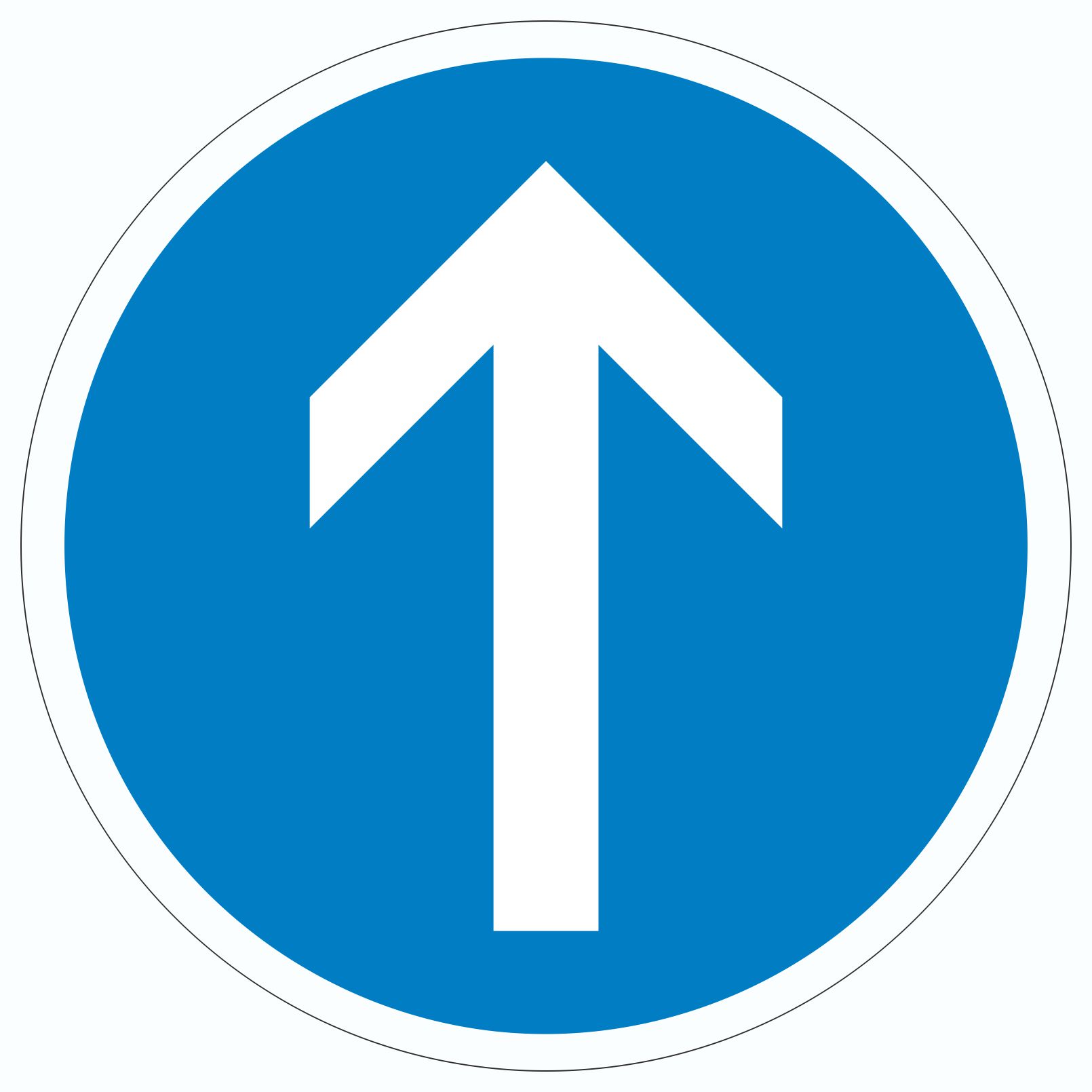 Aufkleber Kreis Fahrtrichtung geradeaus Symbol