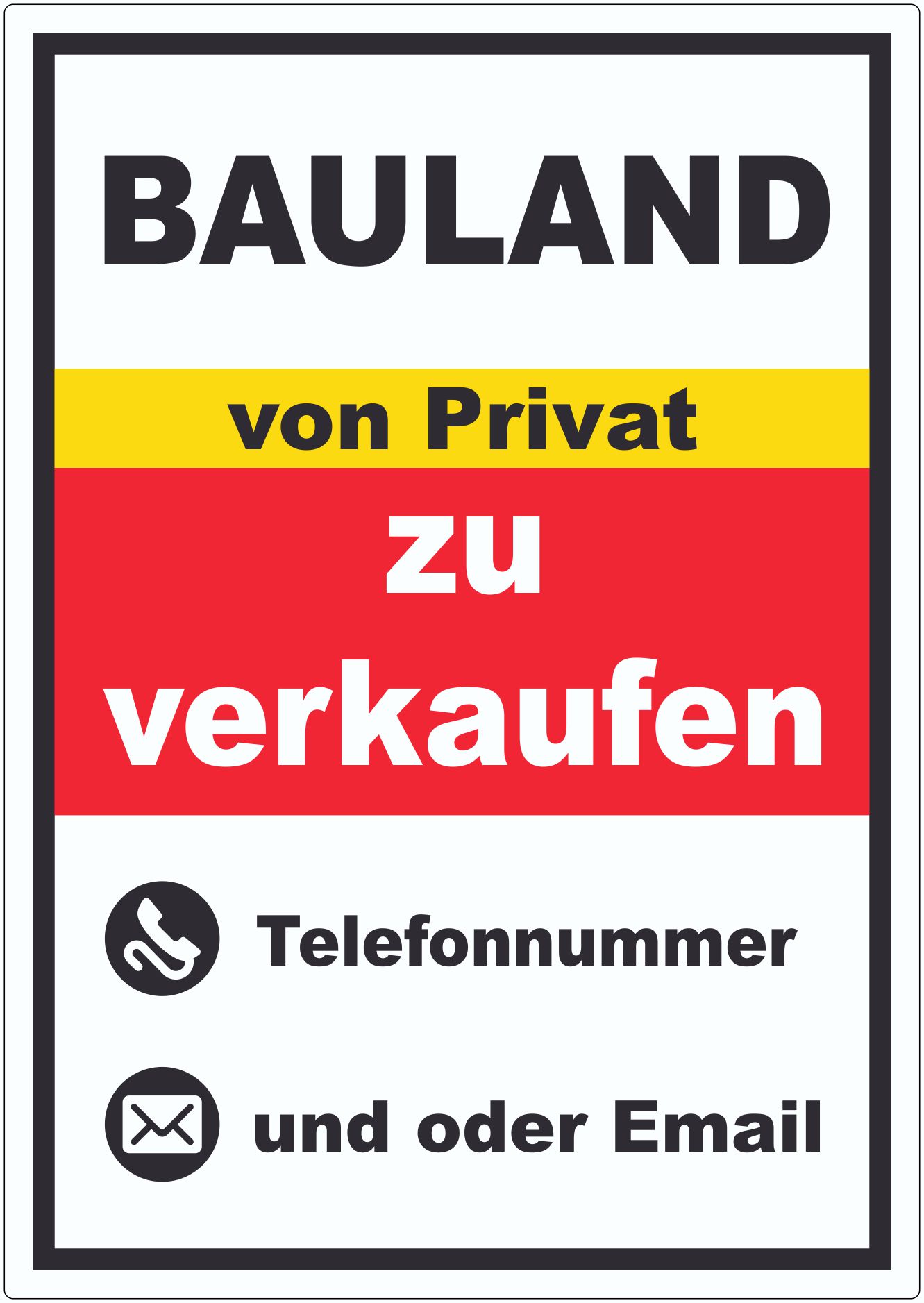 Bauland zu verkaufen von Privat Hochkant Aufkleber