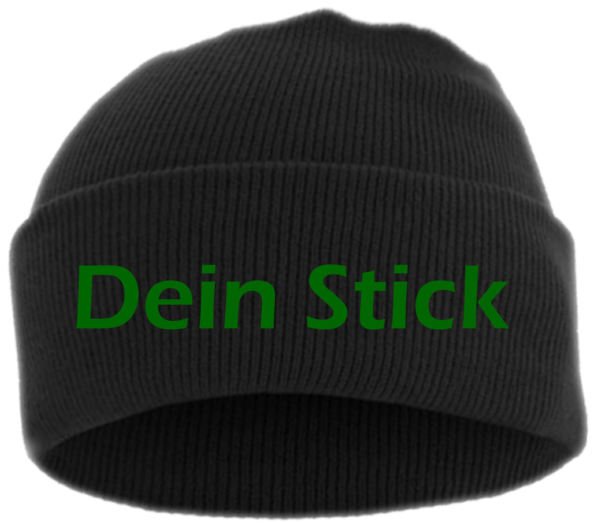 Umschlagmütze mit Wunschtext - Blockschrift - bestickt - Mütze Strickmütze