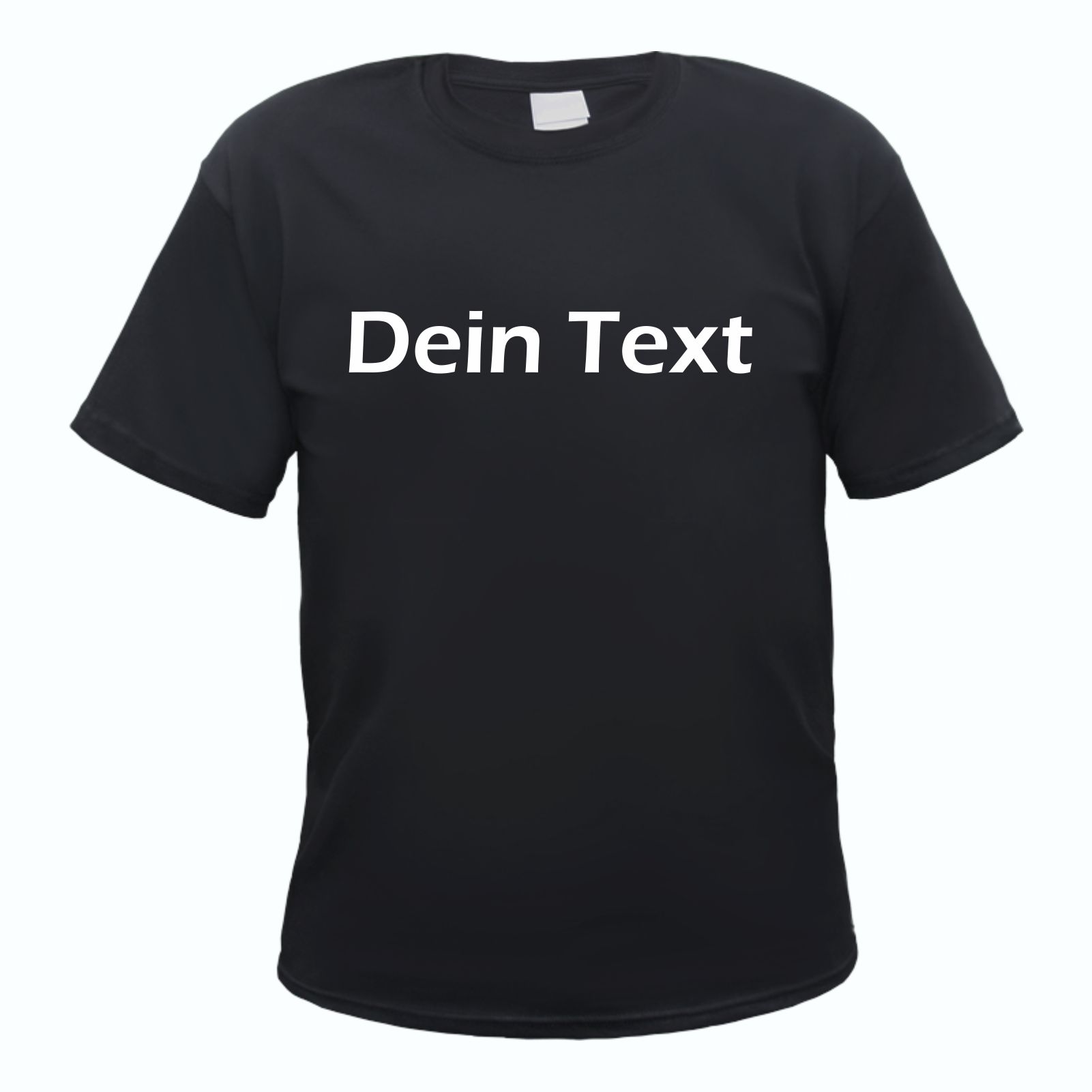 Herren T-Shirt Wunschtext mit Druck - Schwarz - Blockschrift