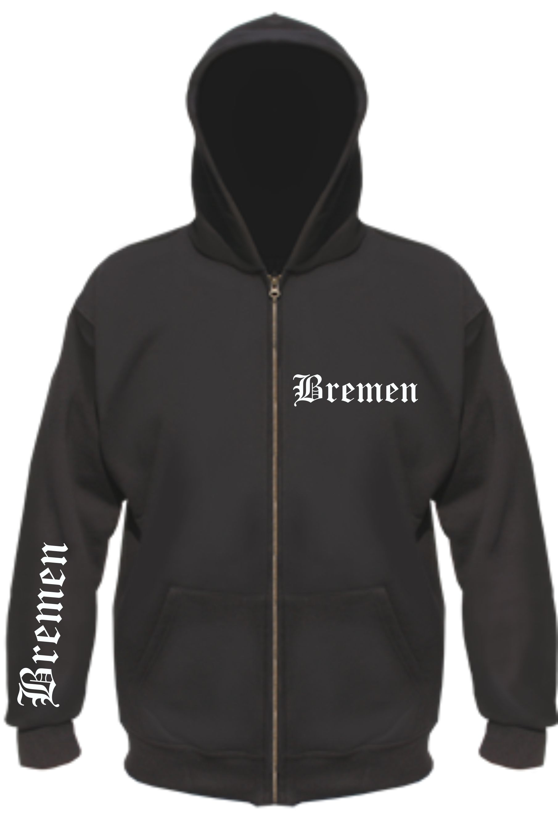 Bremen Kapuzenjacke - altdeutsch bedruckt - Sweatjacke Jacke Hoodie