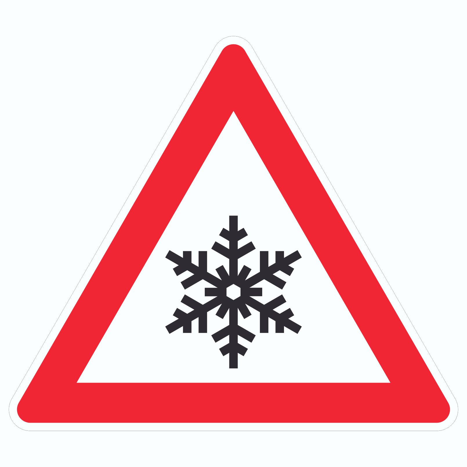 Achtung Frost Schnee Eis Symbol Aufkleber Dreieck