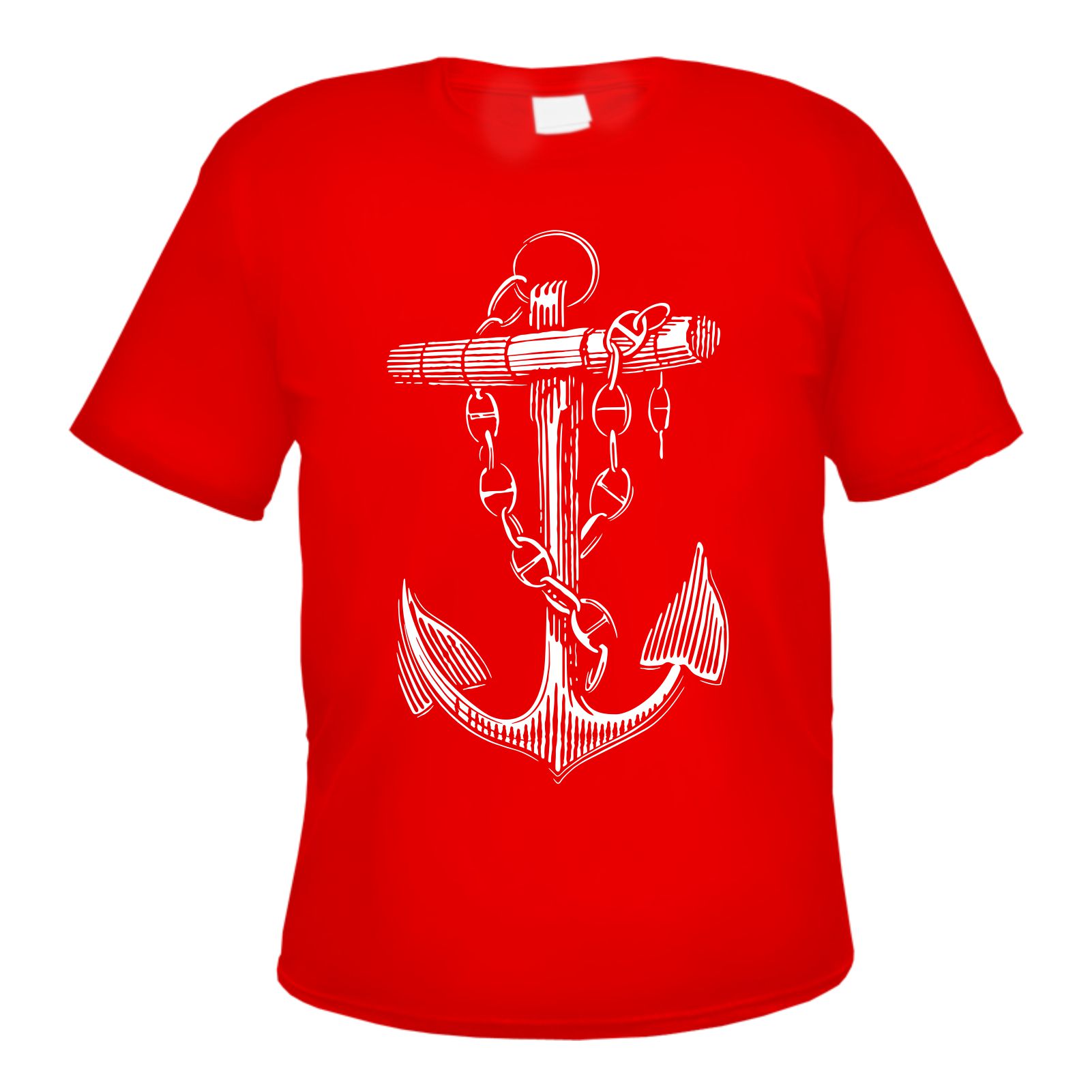 Anker mit Kette Herren T-Shirt - Druck - Tee Shirt