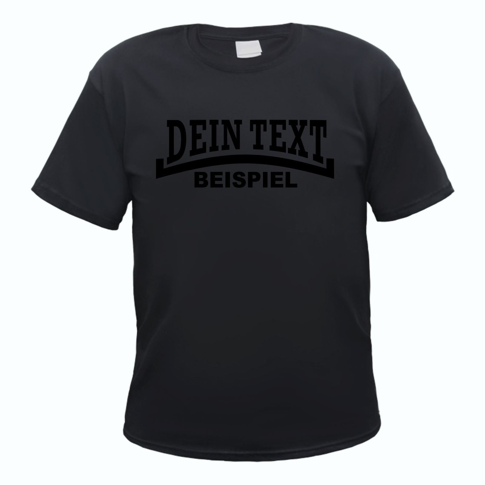 Herren T-Shirt Wunschtext mit Druck - Schwarz - Linie