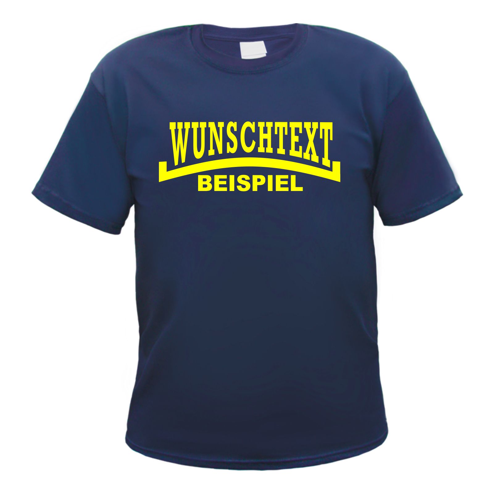 Herren T-Shirt Wunschtext mit Druck - Dunkelblau - NEON - Linie