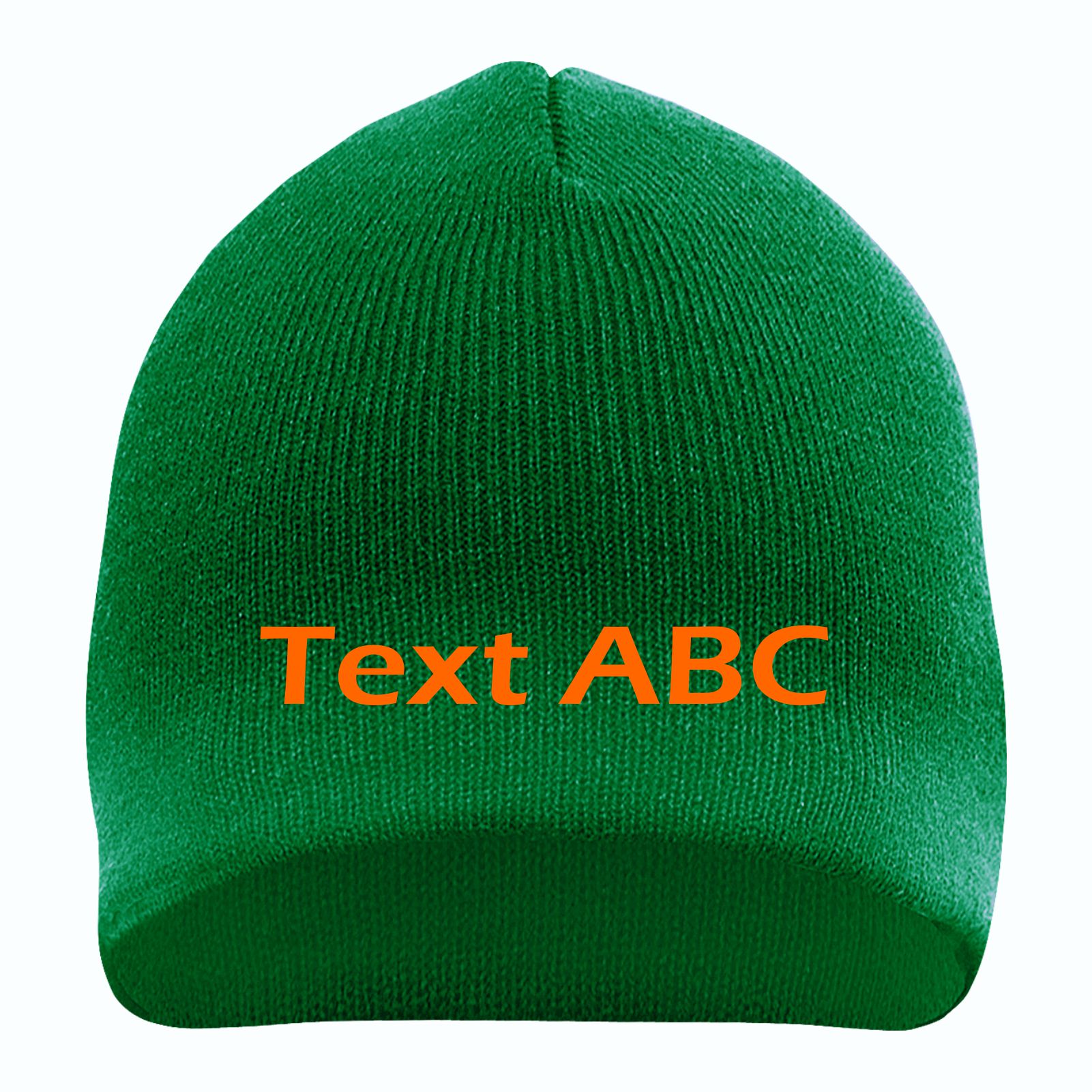 Beanie mit Wunschtext - Grün - Blockschrift - bestickt - Mütze Strickmütze