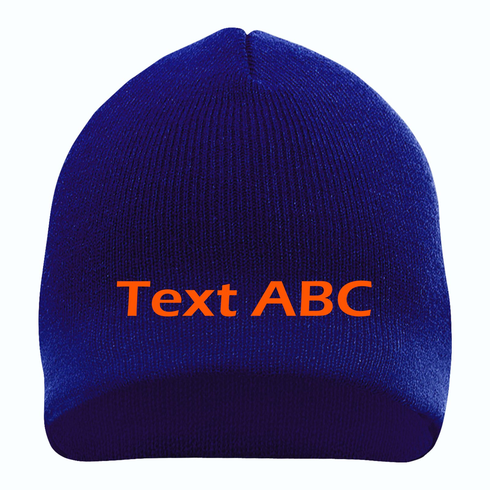 Beanie mit Wunschtext - Blau - Blockschrift - bestickt - Mütze Strickmütze