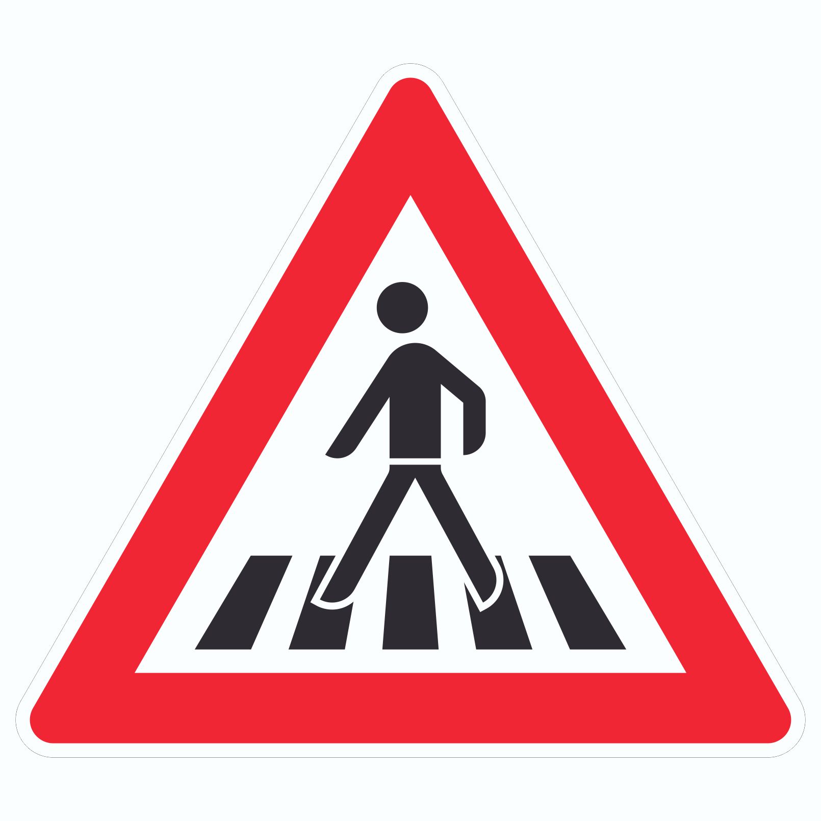 Aufkleber Dreieck Achtung Fußgängerüberweg Symbol