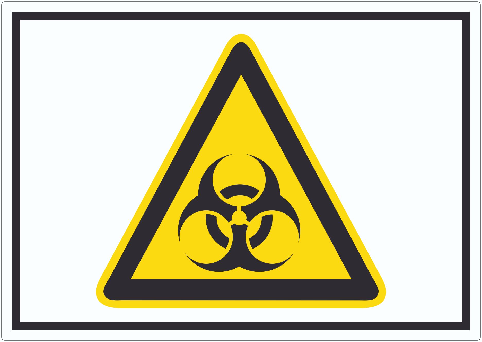 Achtung Biogefährdung Symbol Aufkleber innenklebend