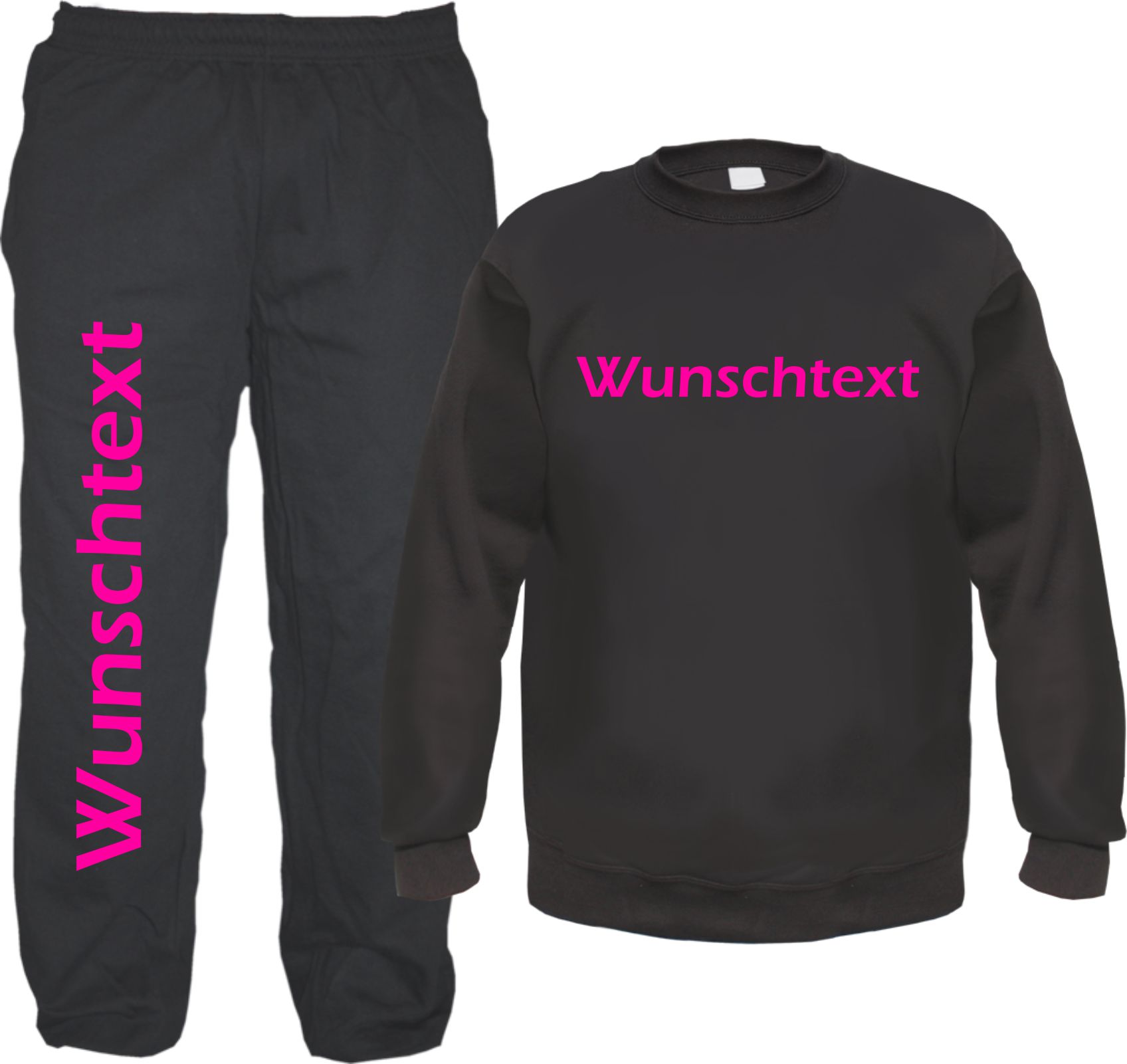 Individueller Jogginganzug NEON - Blockschrift - mit Rundhals-Sweatshirt