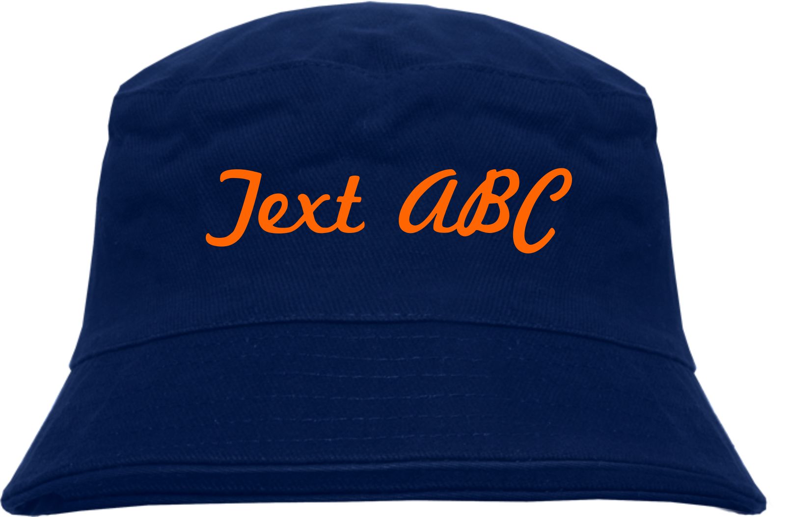 Individueller Fischerhut - dunkelblau - Schreibschrift - Bucket Hat mit Wunschtext bedruckt