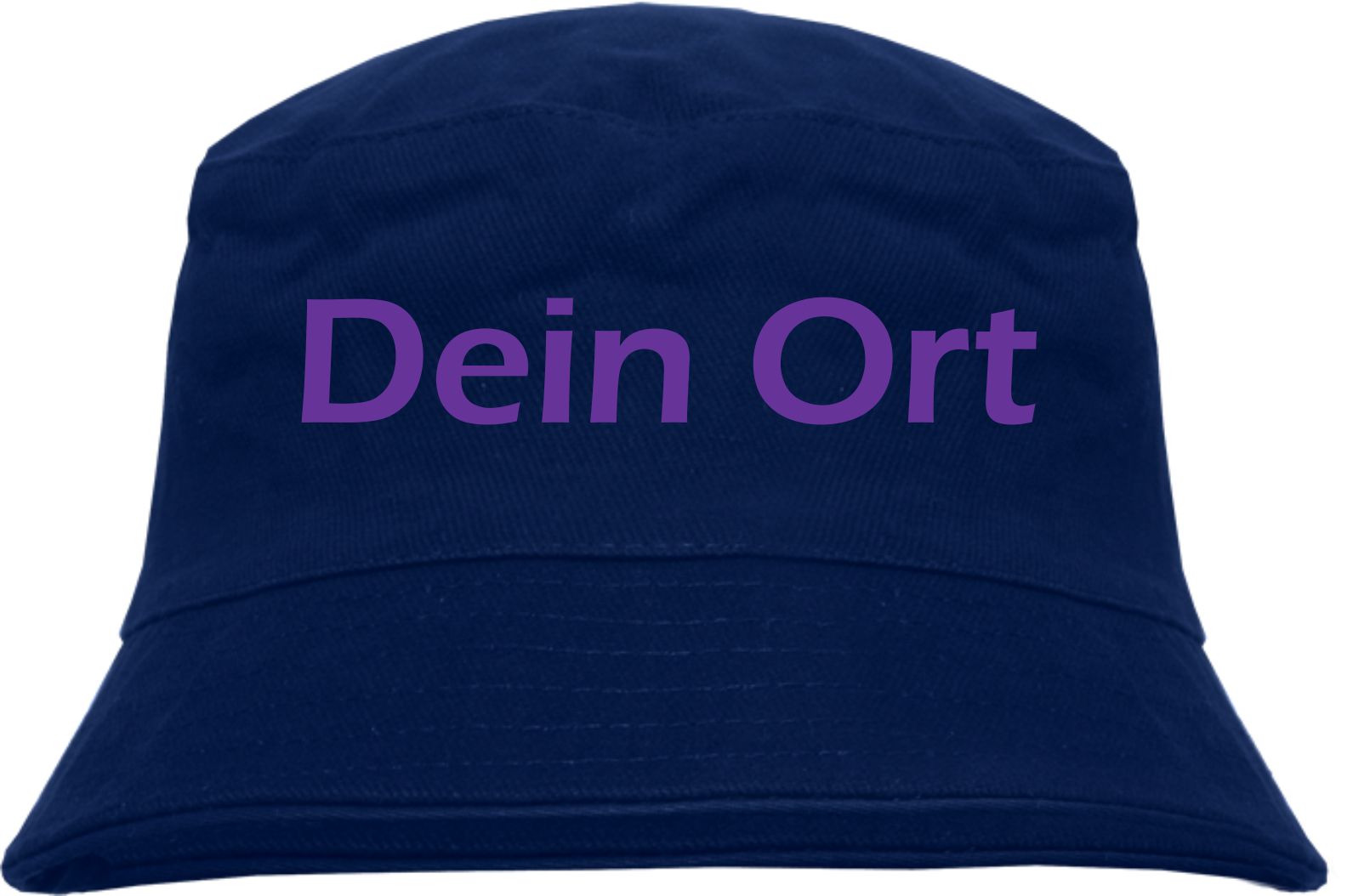 Individueller Fischerhut - dunkelblau - Blockschrift - Bucket Hat mit Wunschtext bedruckt