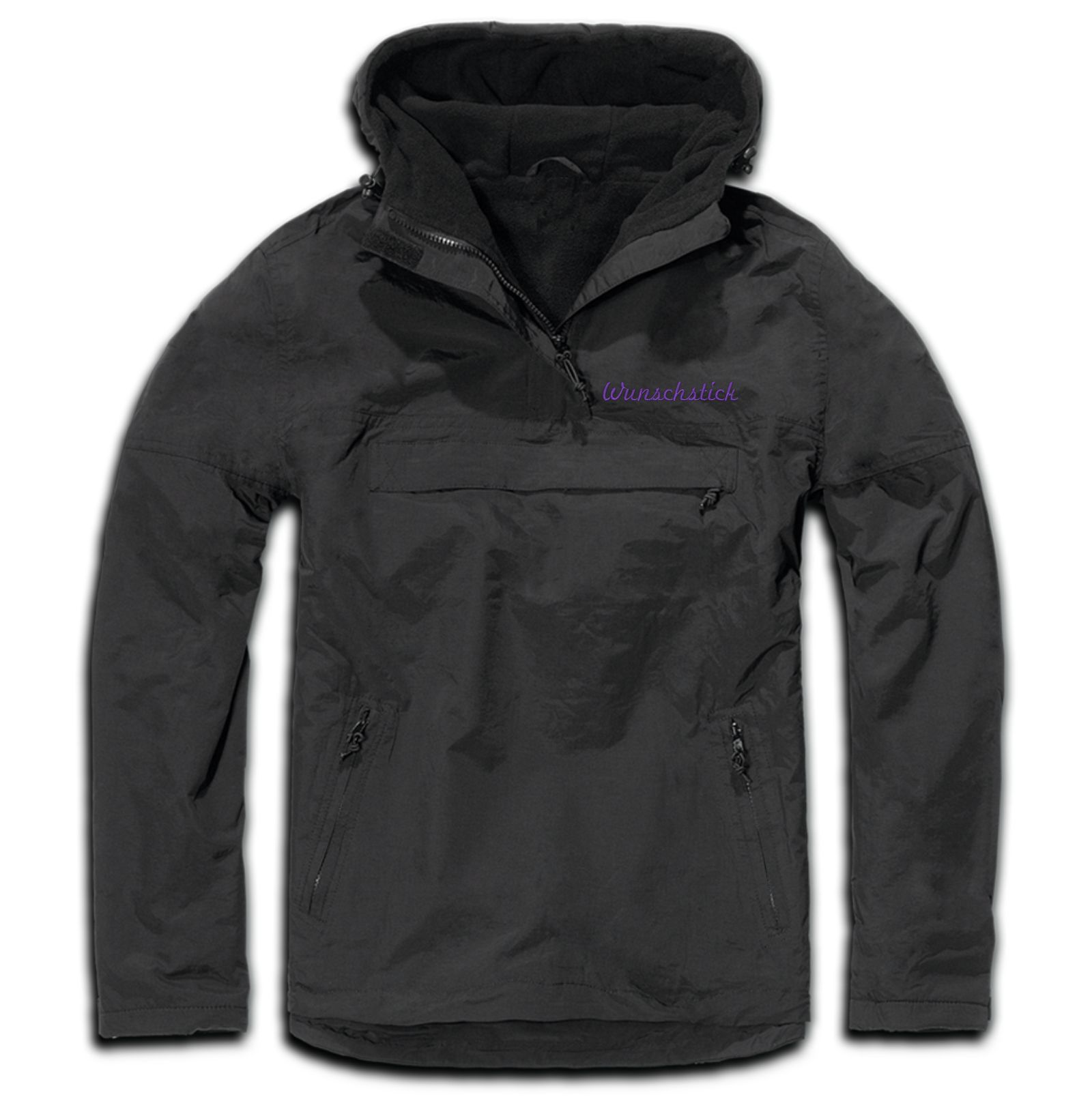 Windbreaker mit Wunschtext - Schreibschrift -  bestickt - Winterjacke Jacke Stickfarbe: Lila
