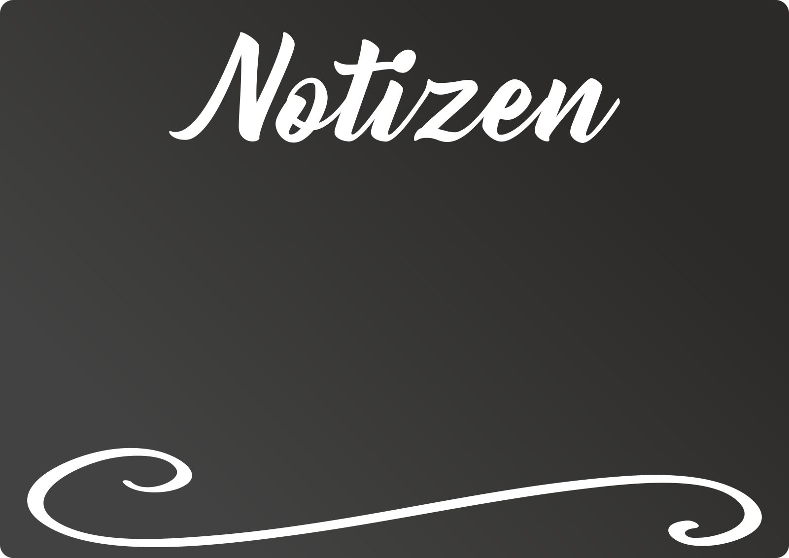 Notizen Tafel - waagerecht - Kreidetafel Chalkboard