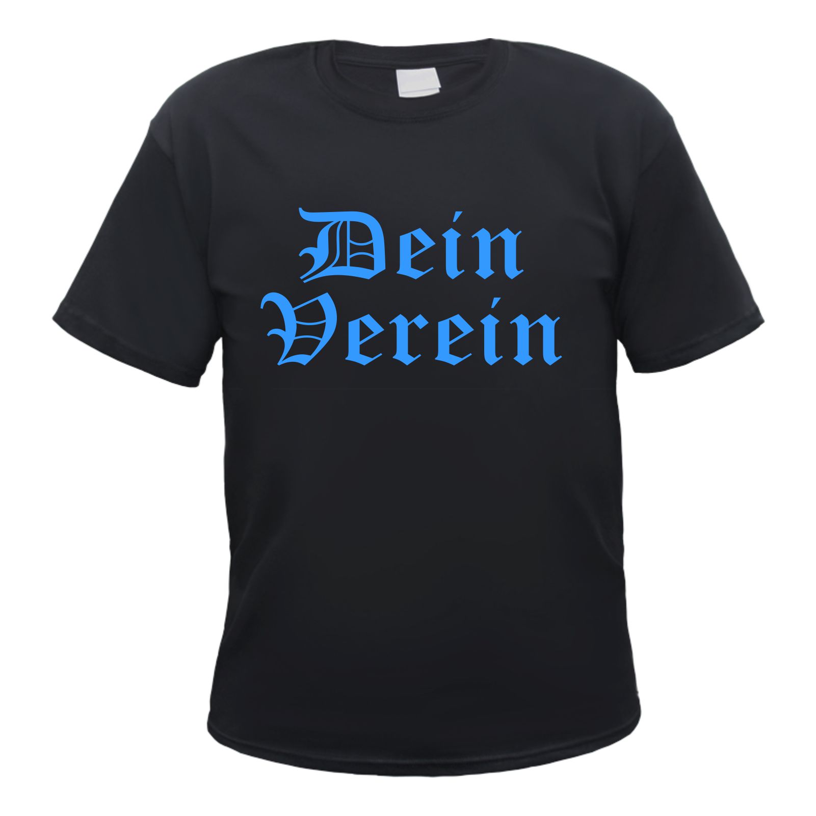 Individuelles T-Shirt schwarz - altdeutsch gerade - mit Wunschtext