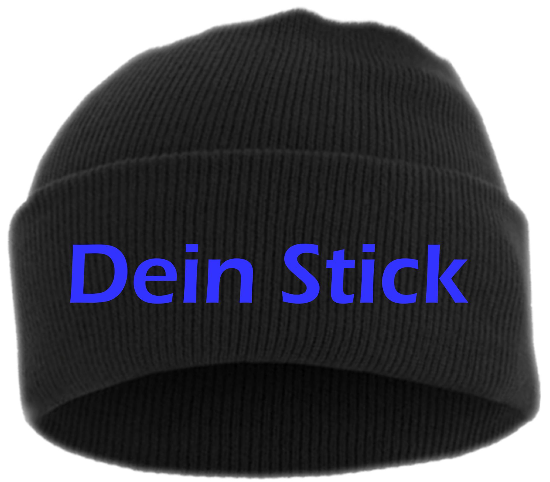 Umschlagmütze mit Wunschtext - Blockschrift - bestickt - Mütze Strickmütze
