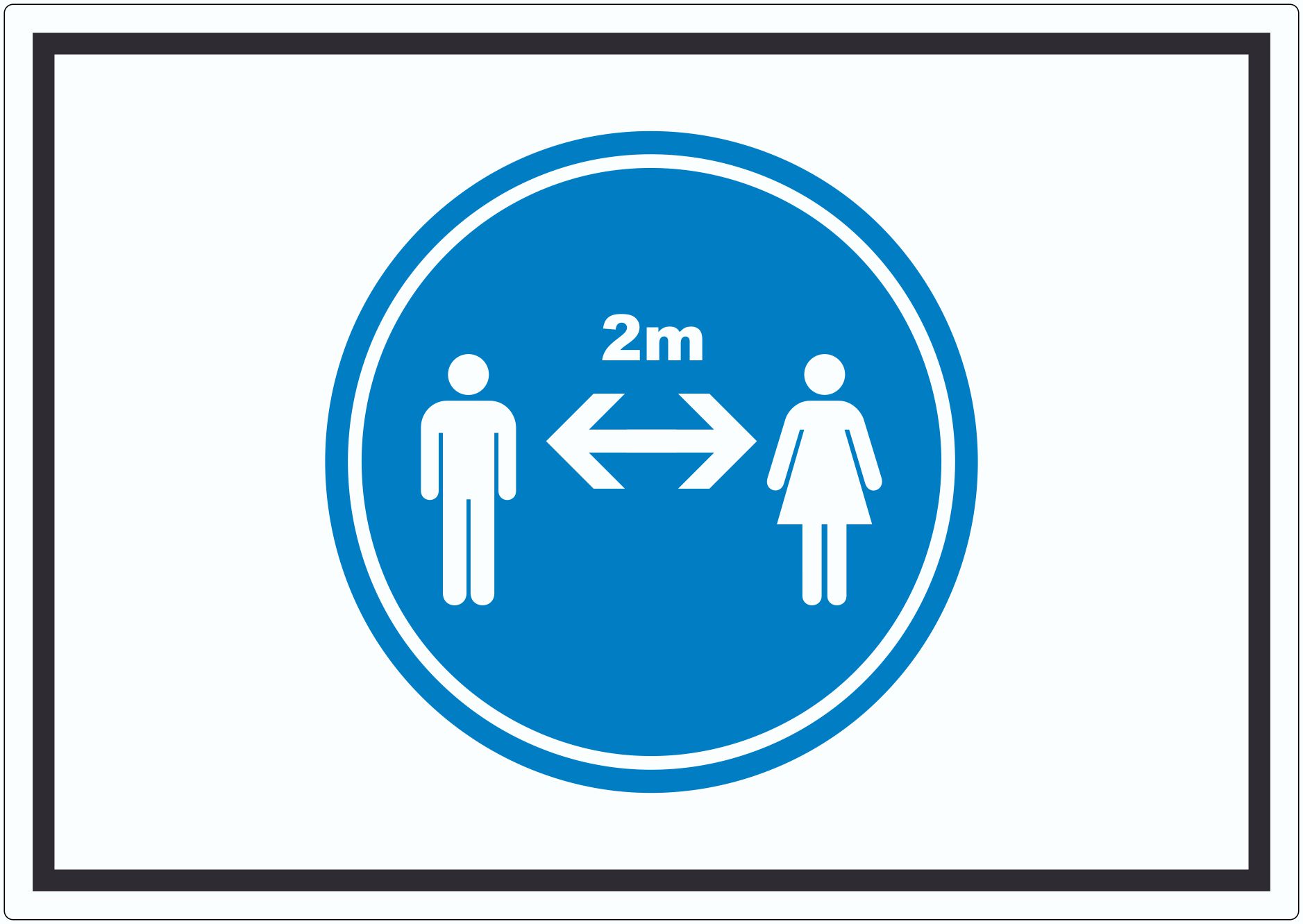 Abstand halten Symbol Aufkleber innenklebend
