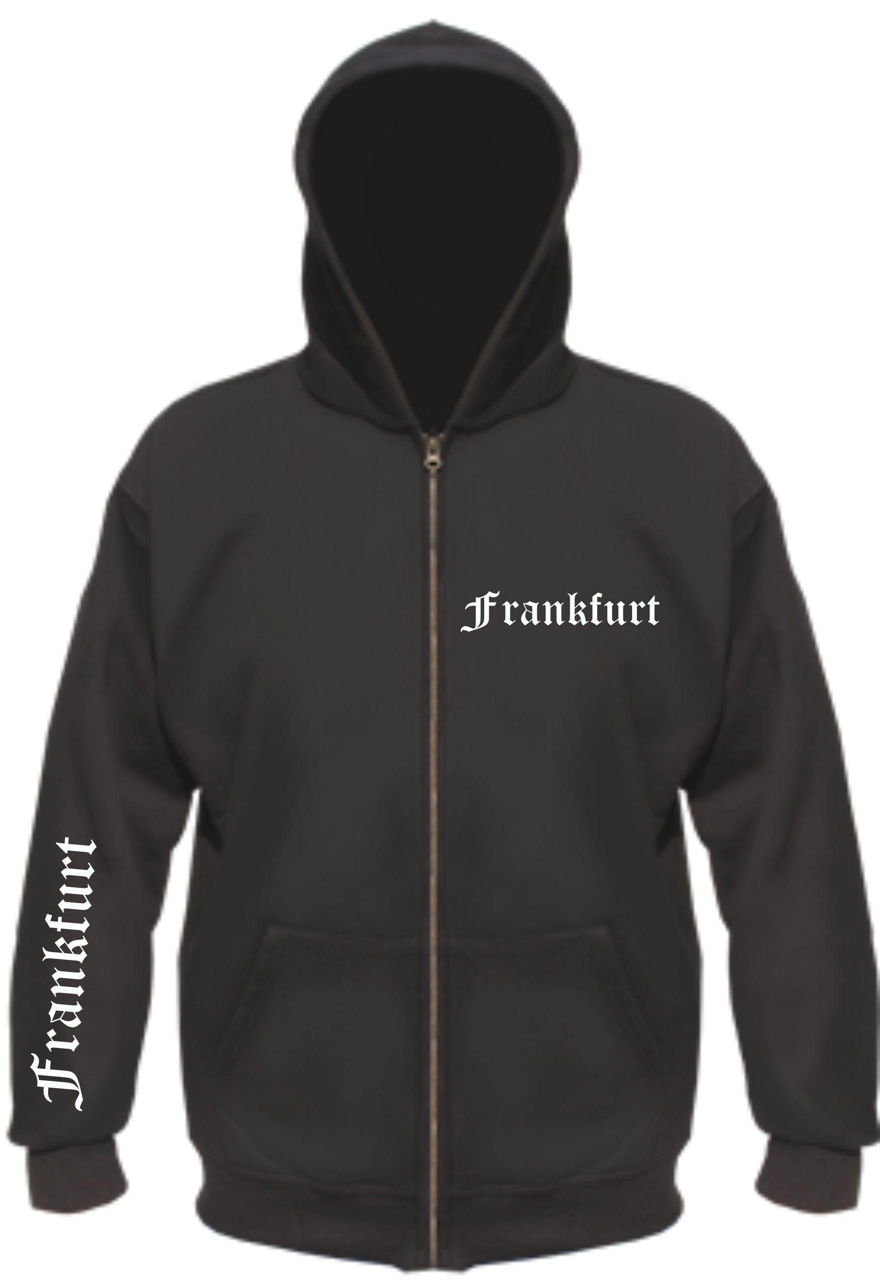 Frankfurt Kapuzenjacke - altdeutsch bedruckt - Sweatjacke Jacke Hoodie