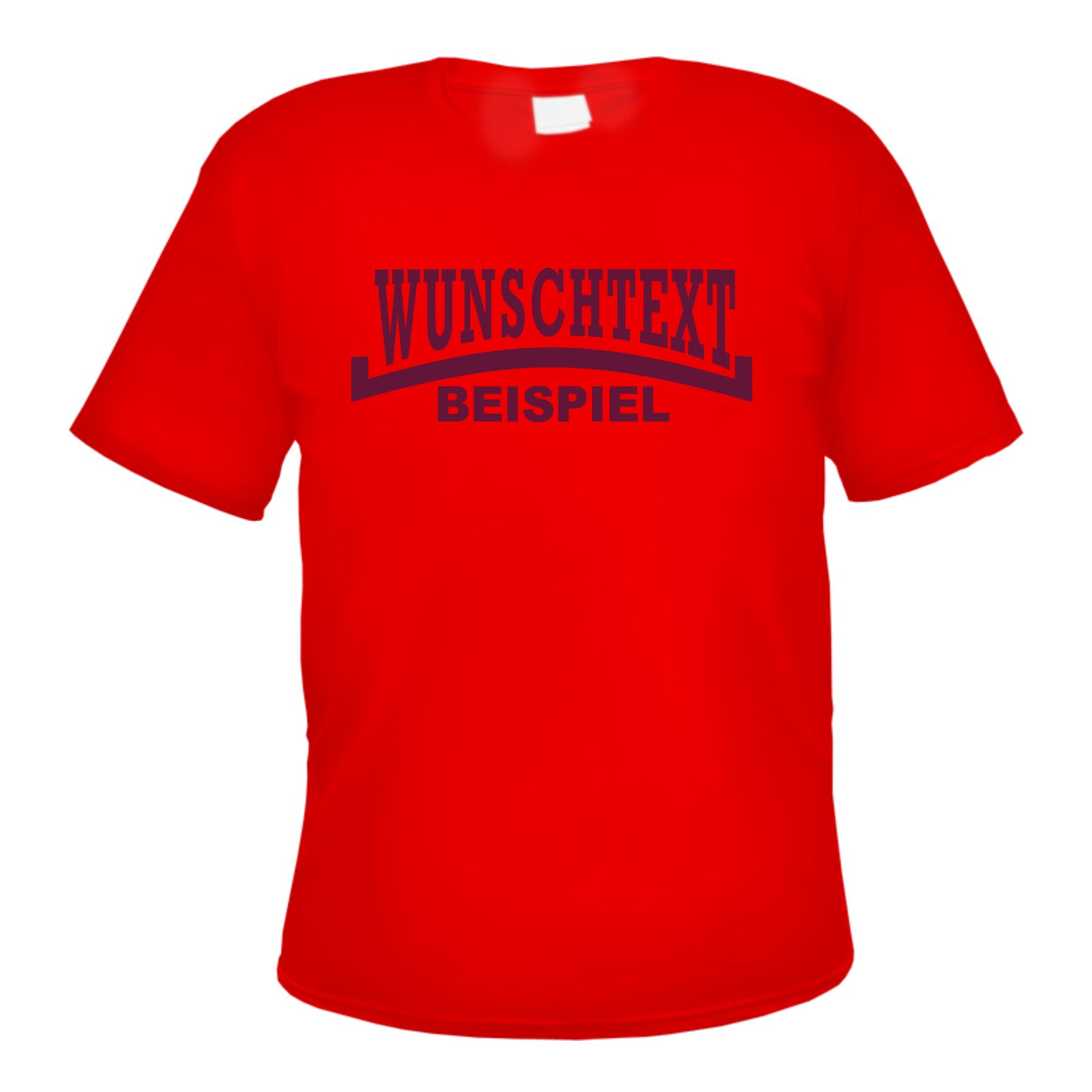 Herren T-Shirt Wunschtext mit Druck - Rot - Linie