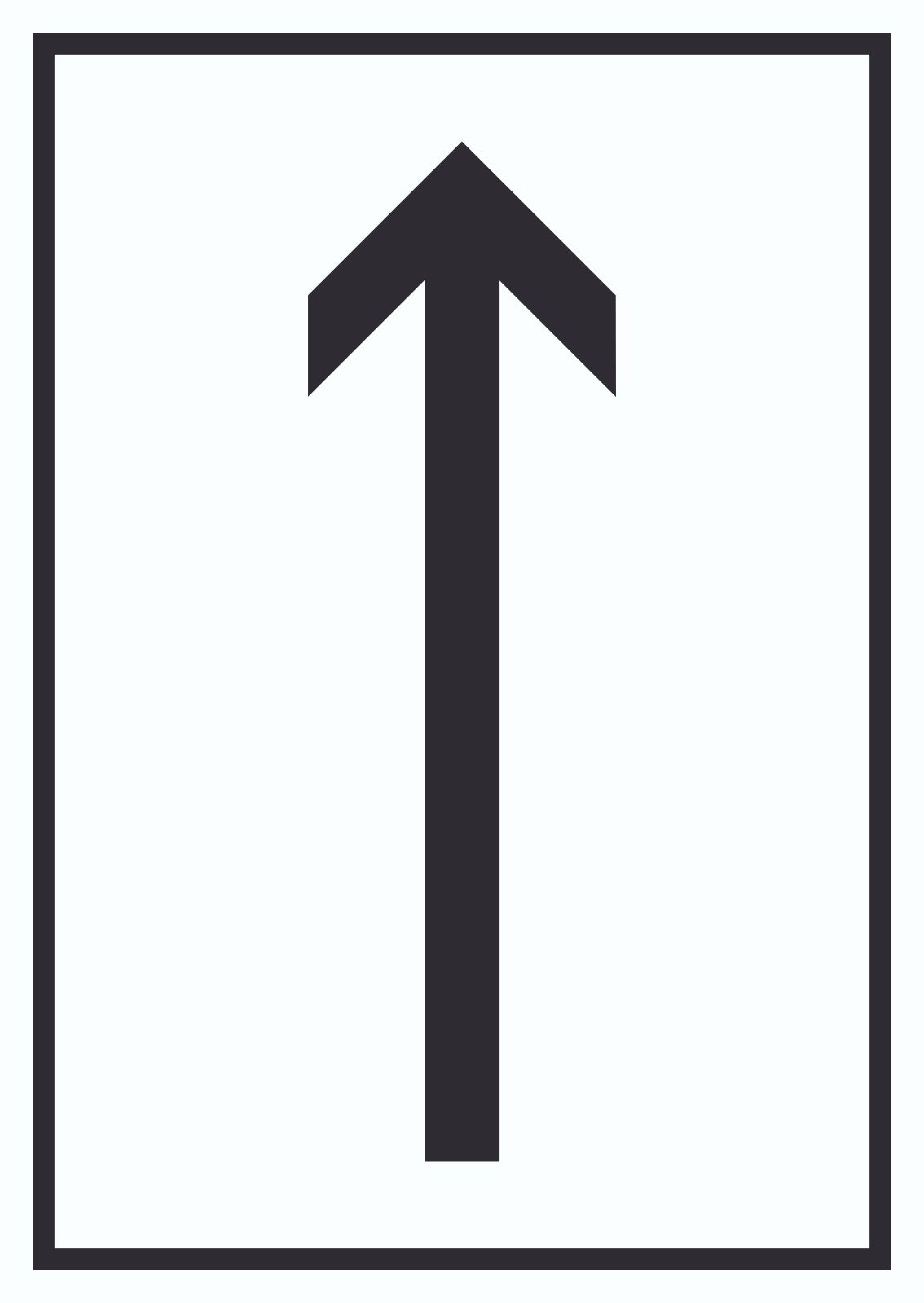 Richtungspfeil hoch Schild hochkant schwarz weiss Pfeil