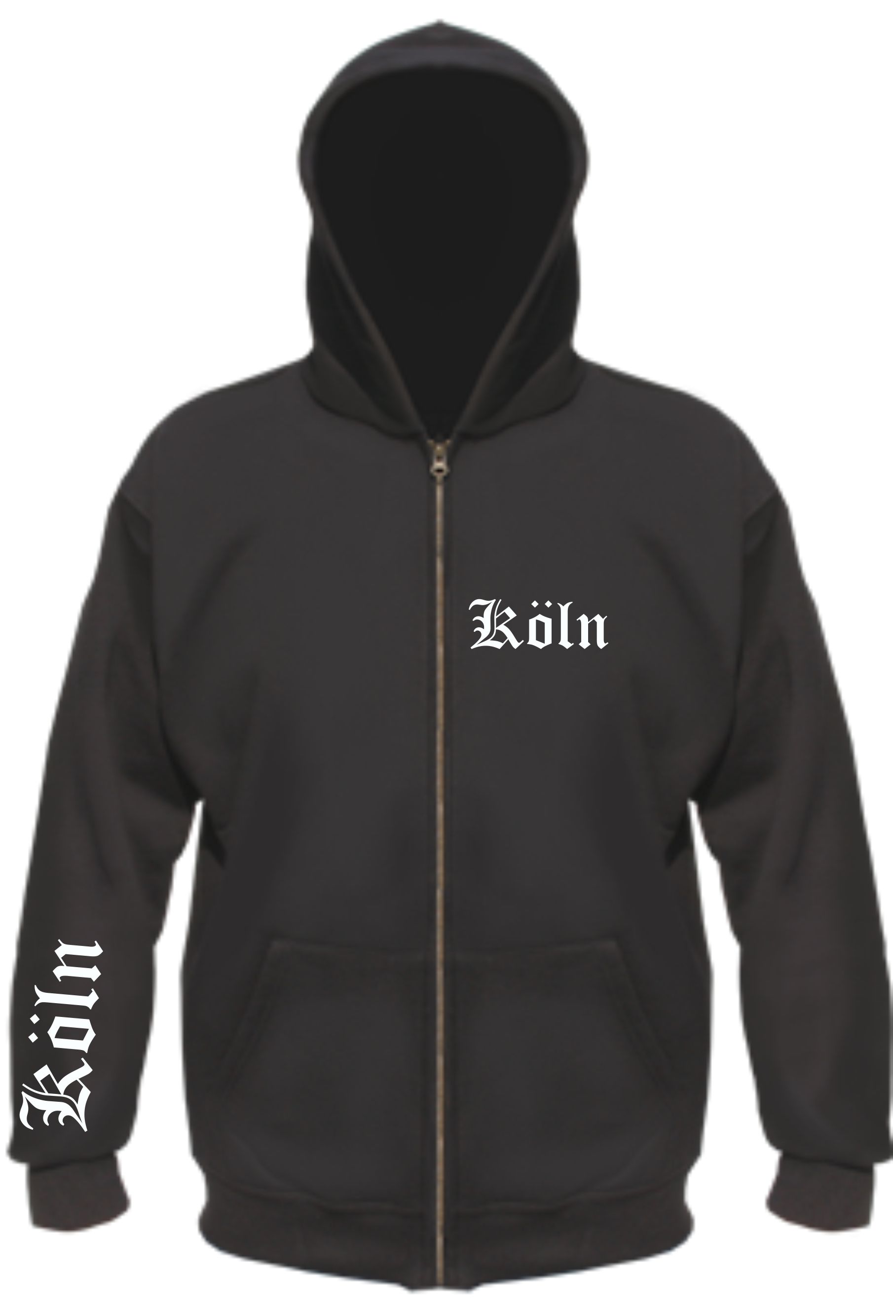 Köln Kapuzenjacke - Altdeutsch bedruckt - Sweatjacke Hoodie Jacke