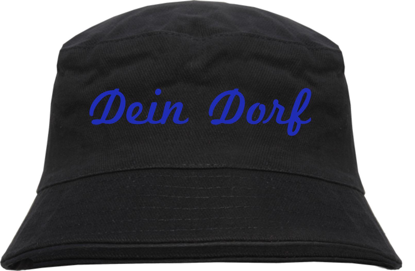 Individueller Fischerhut - schwarz - Schreibschrift - Bucket Hat mit Wunschtext bedruckt