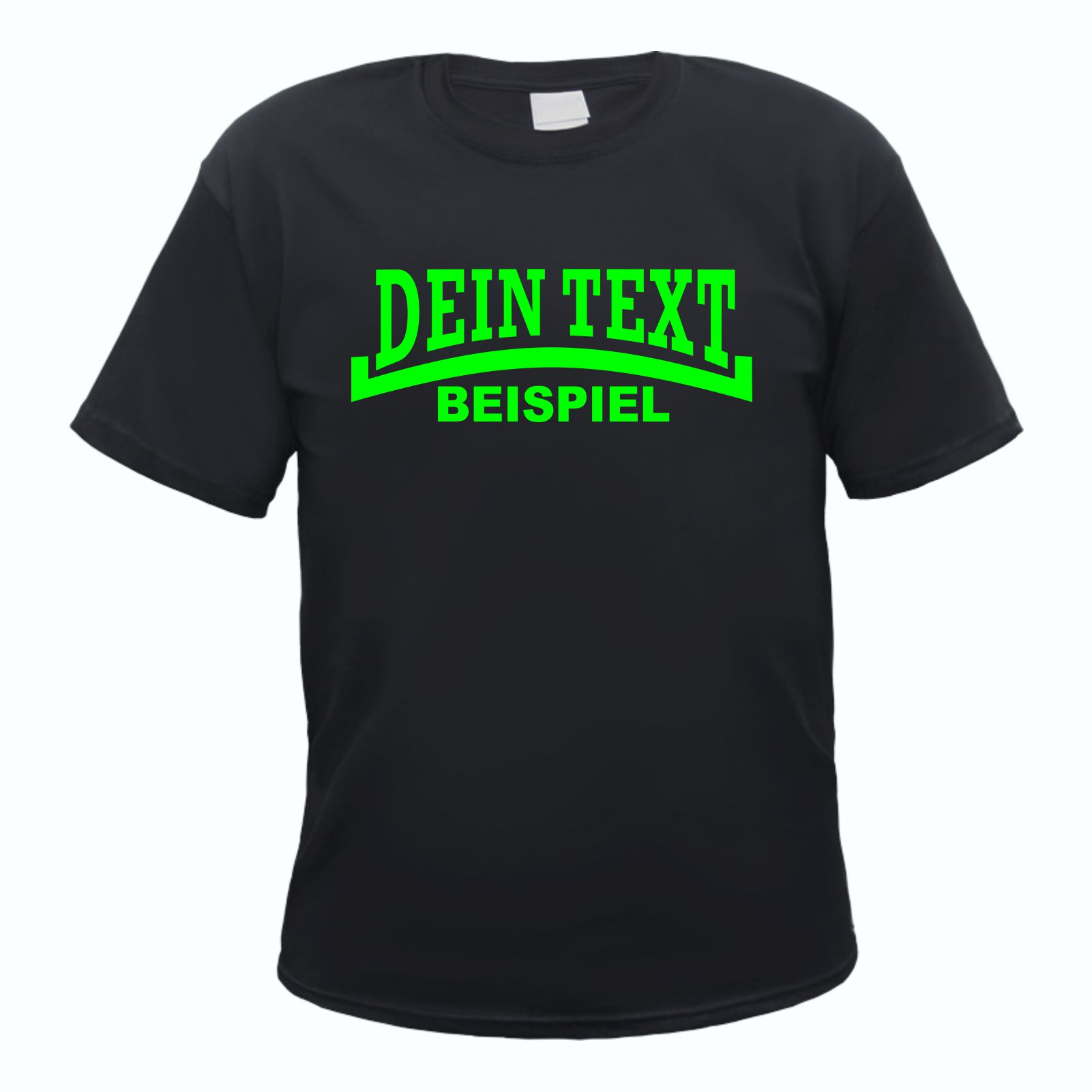 Herren T-Shirt Wunschtext mit Druck - Schwarz - NEON - Linie