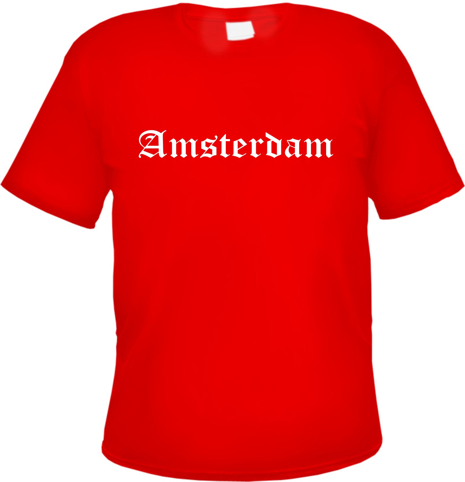 Amsterdam Herren T-Shirt - Altdeutsch - Rotes Tee Shirt