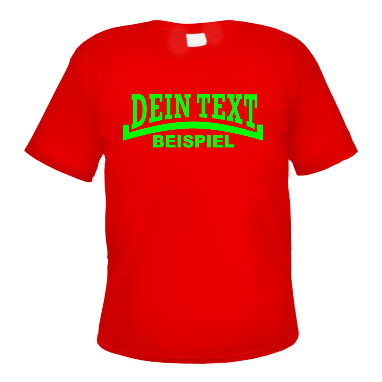 Herren T-Shirt Wunschtext mit Druck - Rot - NEON - Linie