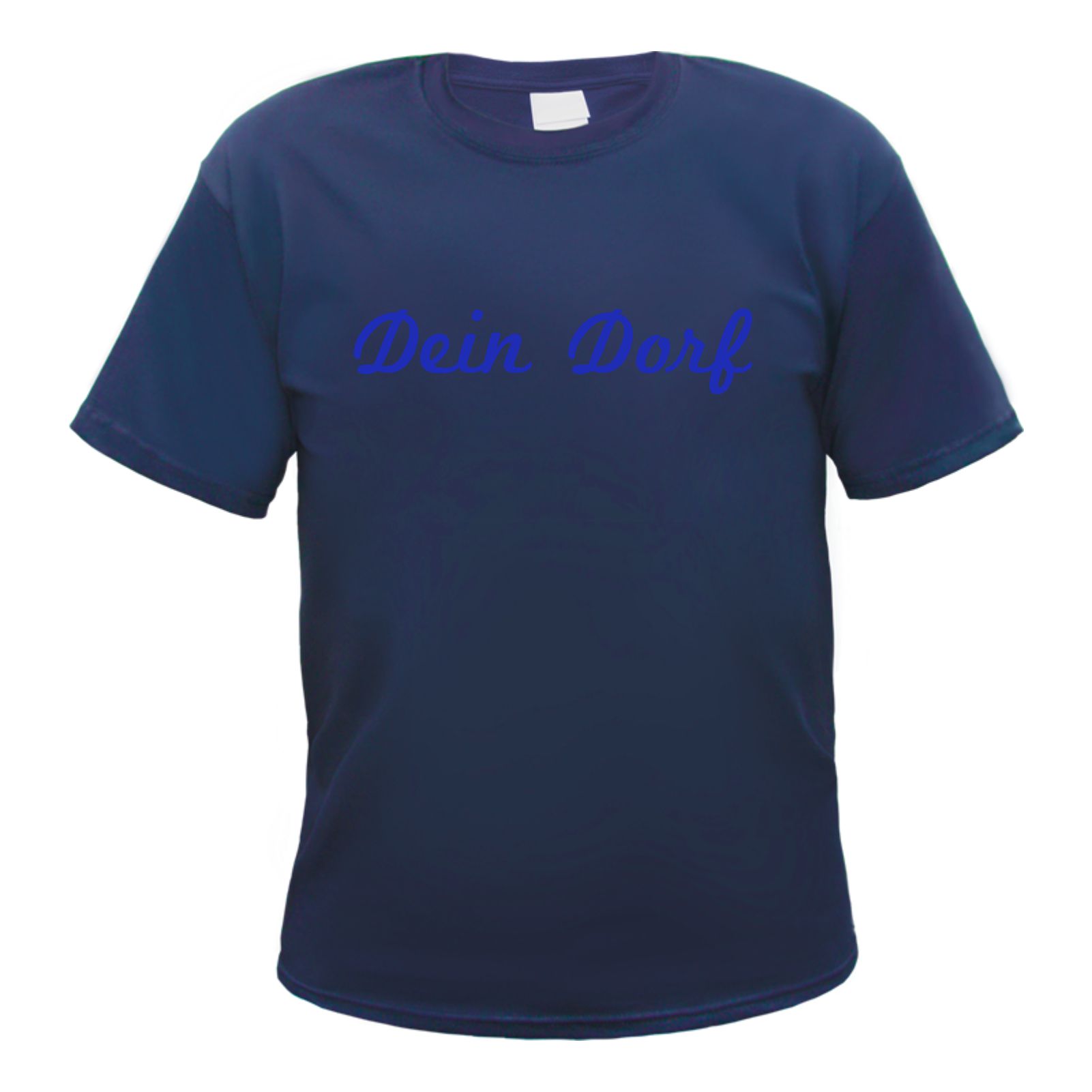 Herren T-Shirt Wunschtext mit Druck - Dunkelblau - Schreibschrift