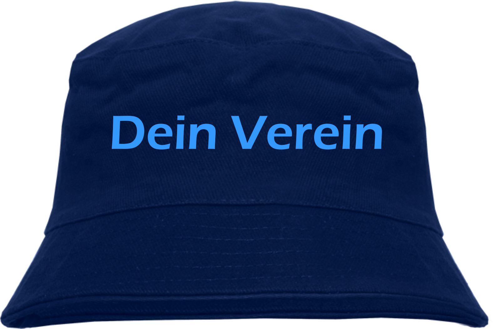 Individueller Fischerhut - dunkelblau - Blockschrift - Bucket Hat mit Wunschtext bedruckt