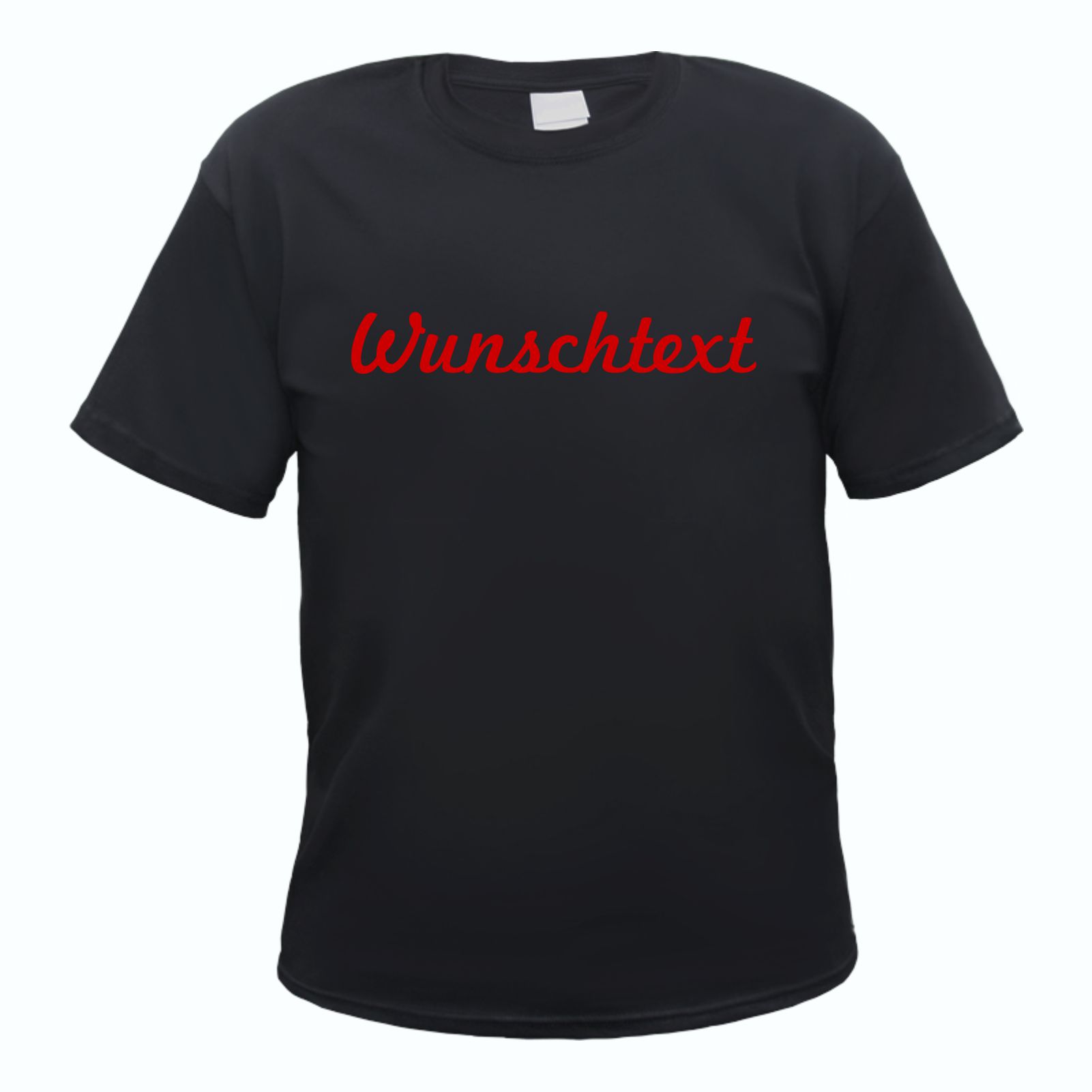 Herren T-Shirt Wunschtext mit Druck - Schwarz - Schreibschrift