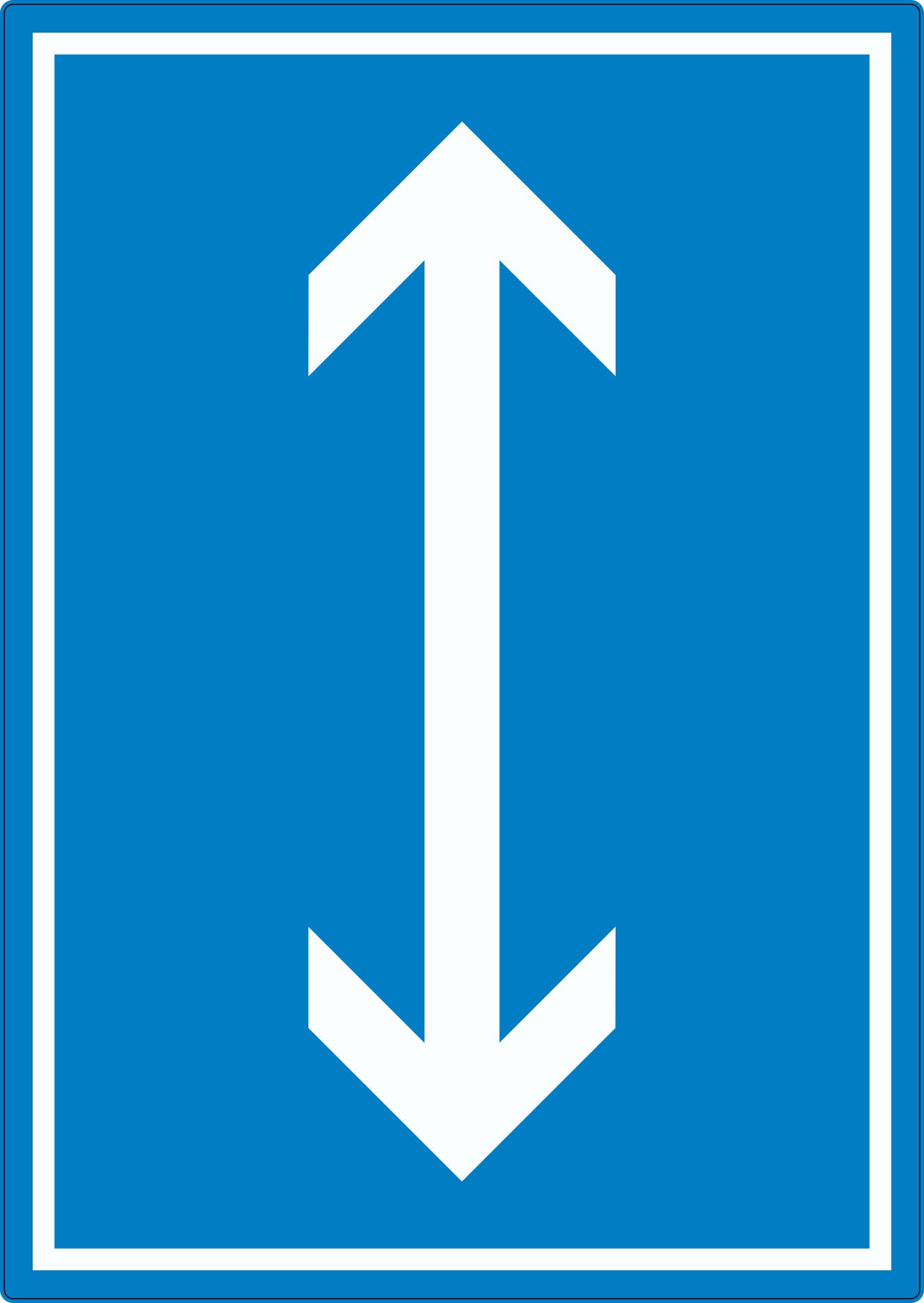 Richtungspfeil hoch runter Aufkleber innenklebend hochkant weiss blau Pfeil