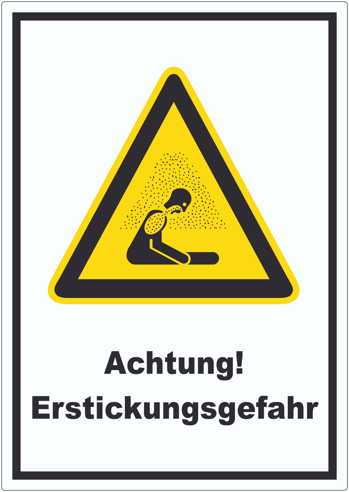 Achtung Erstickungsgefahr Aufkleber innenklebend